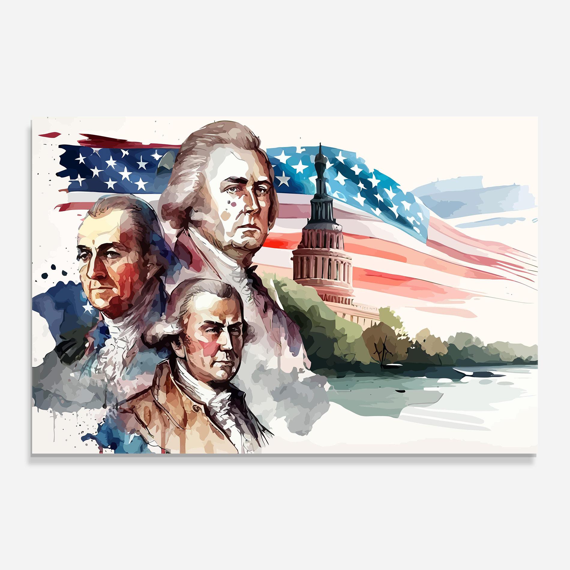 Glasbild Usa Flag Art mockup 0