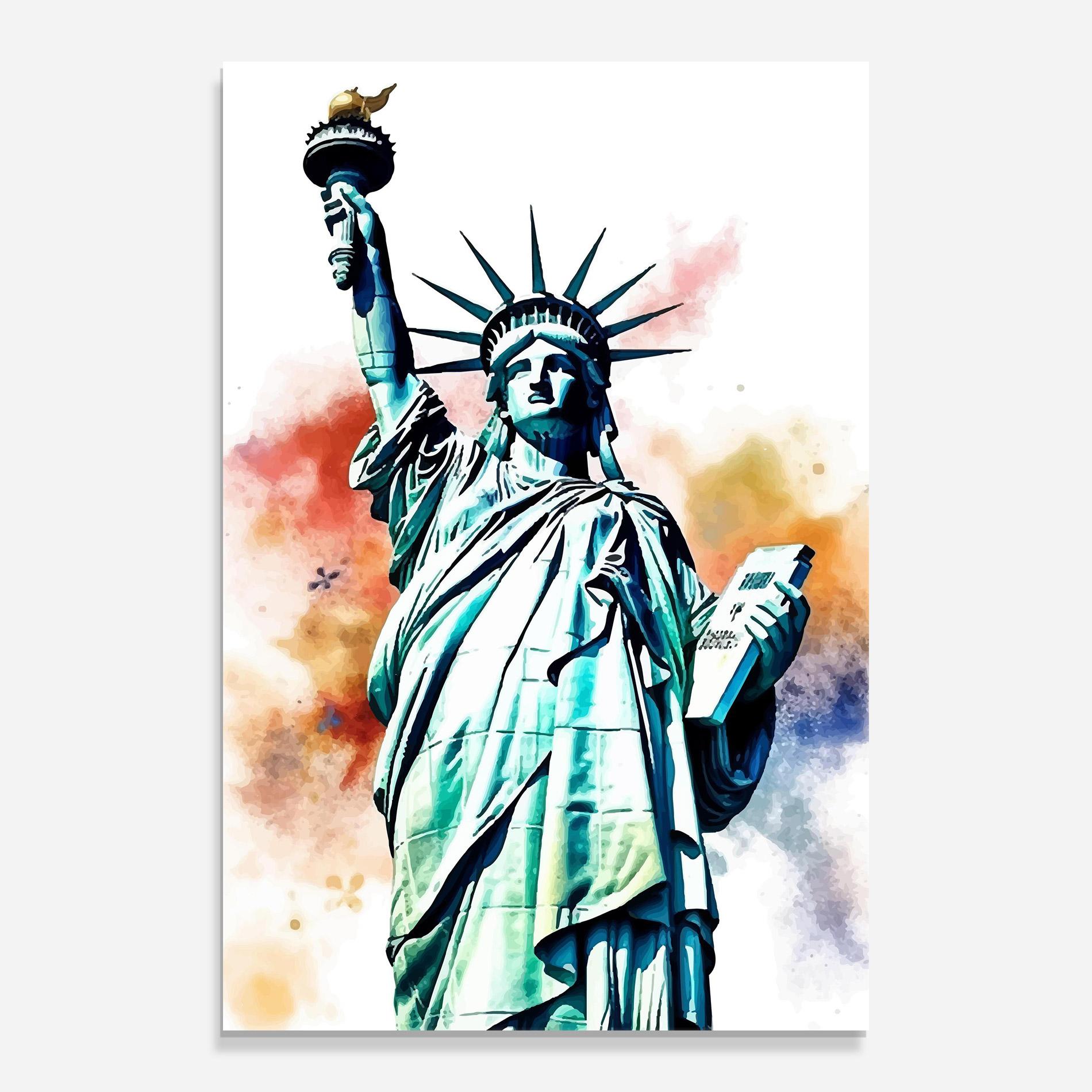 Glasbild Liberty Art mockup 0