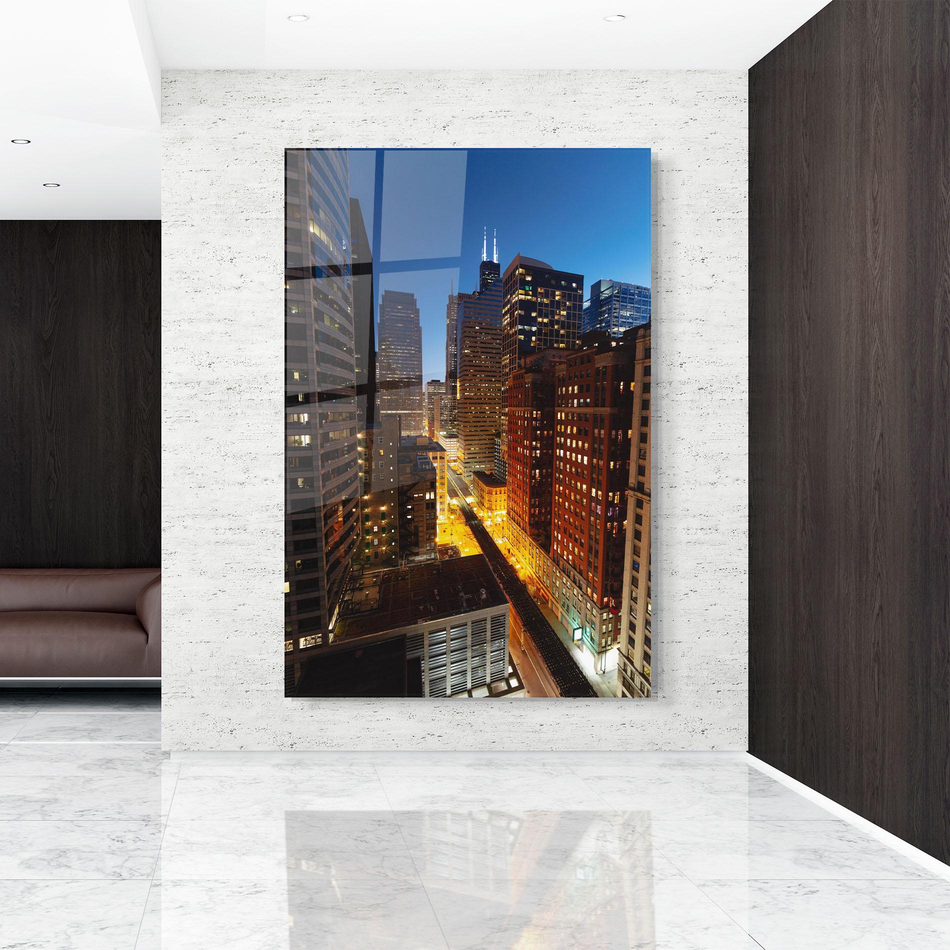 Glasbild Hight City Building mockup 9