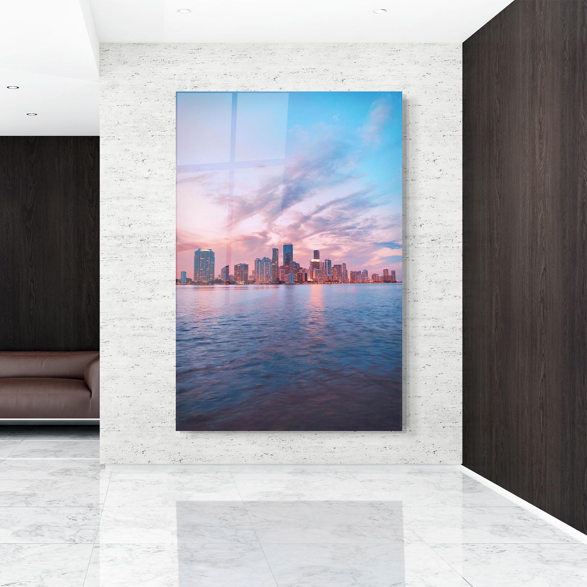 Glasbild Over The Lake mockup 9