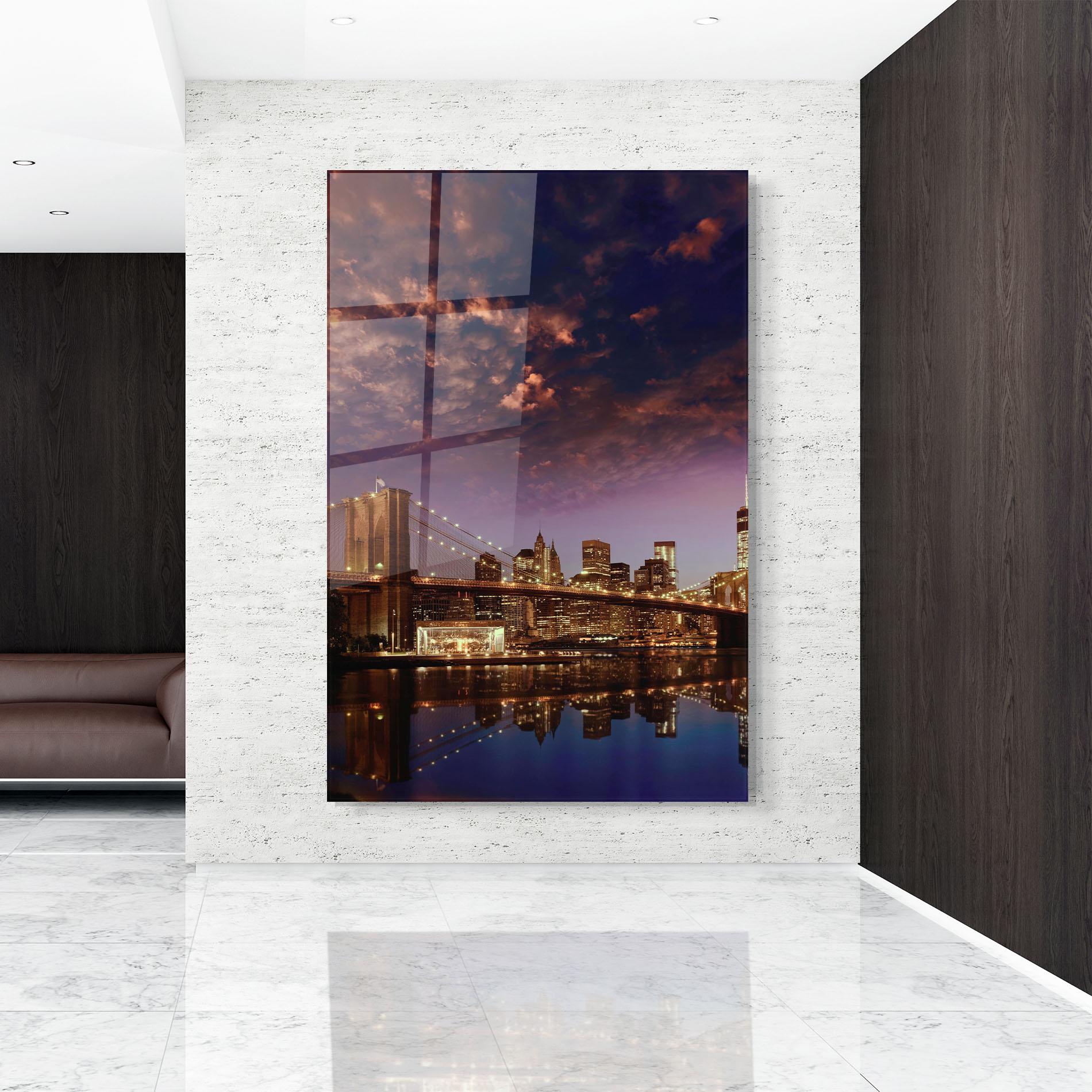 Glasbild Sunset New York mockup 9