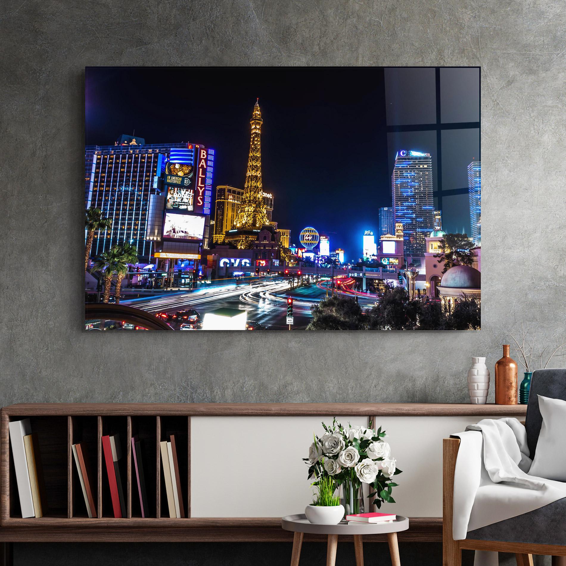 Glasbild Las Vegas Night mockup 2