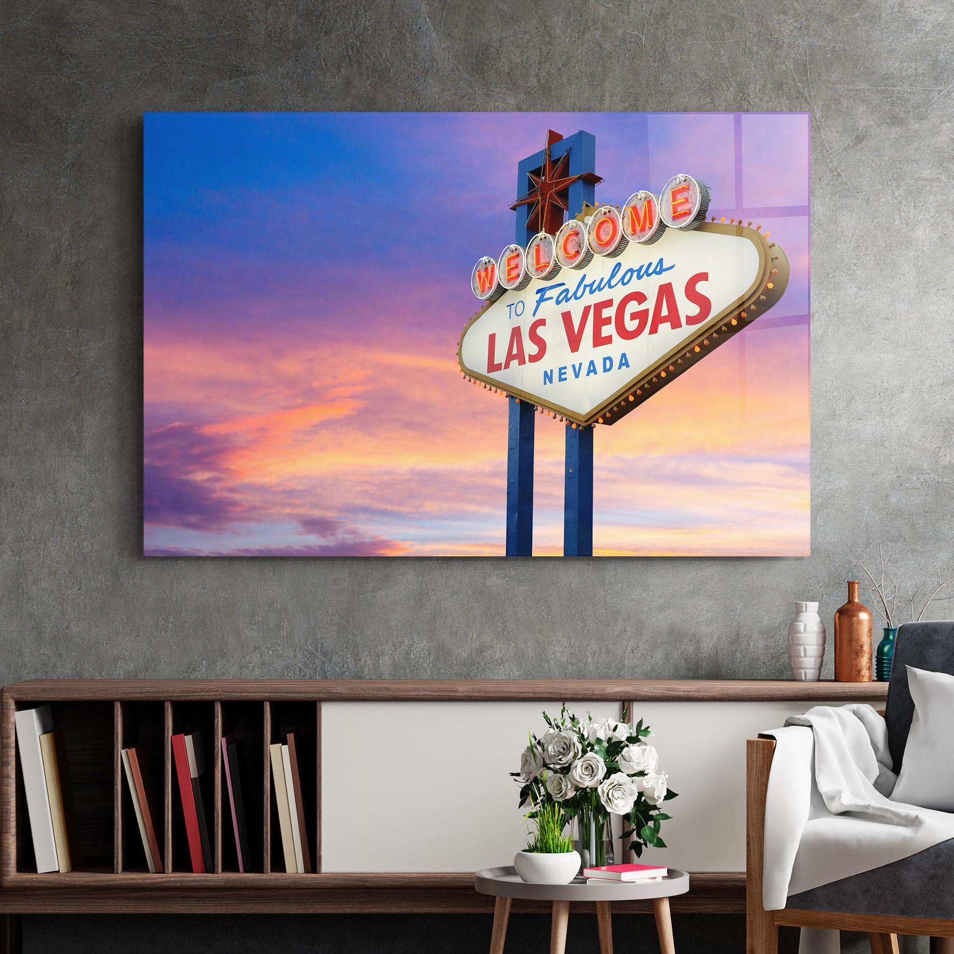 Glasbild Las Vegas Sign mockup 2