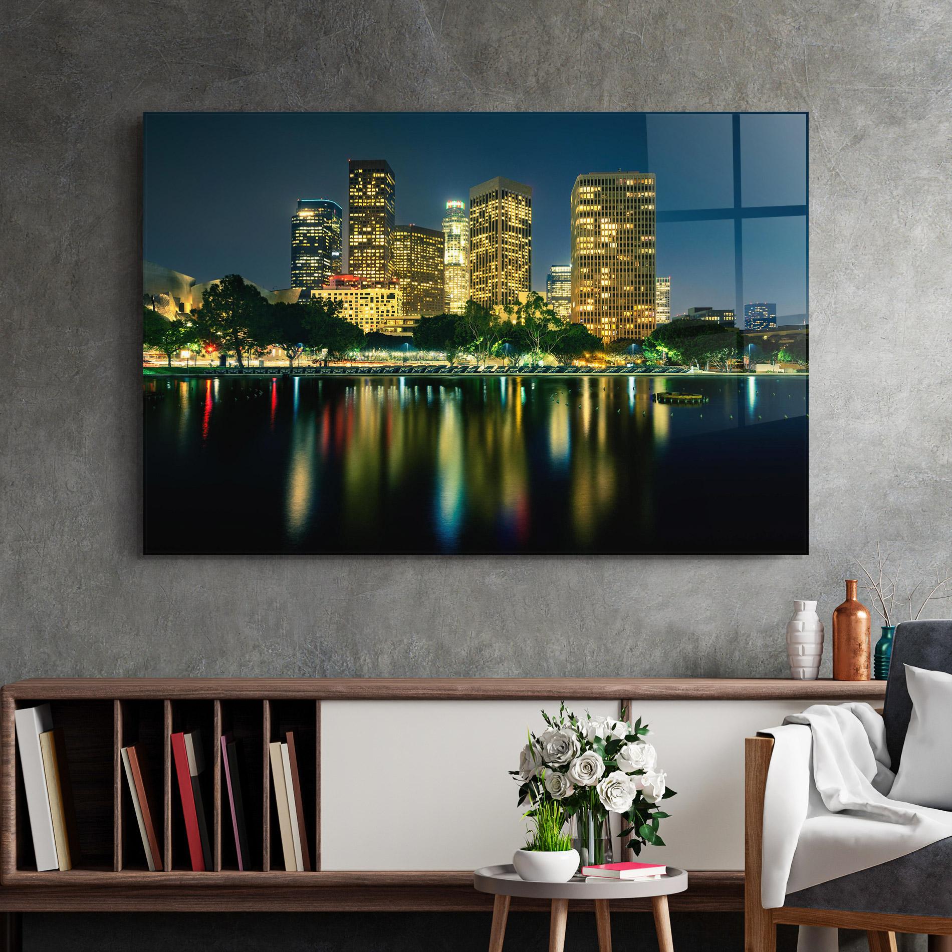 Glasbild Los Angeles Night mockup 2