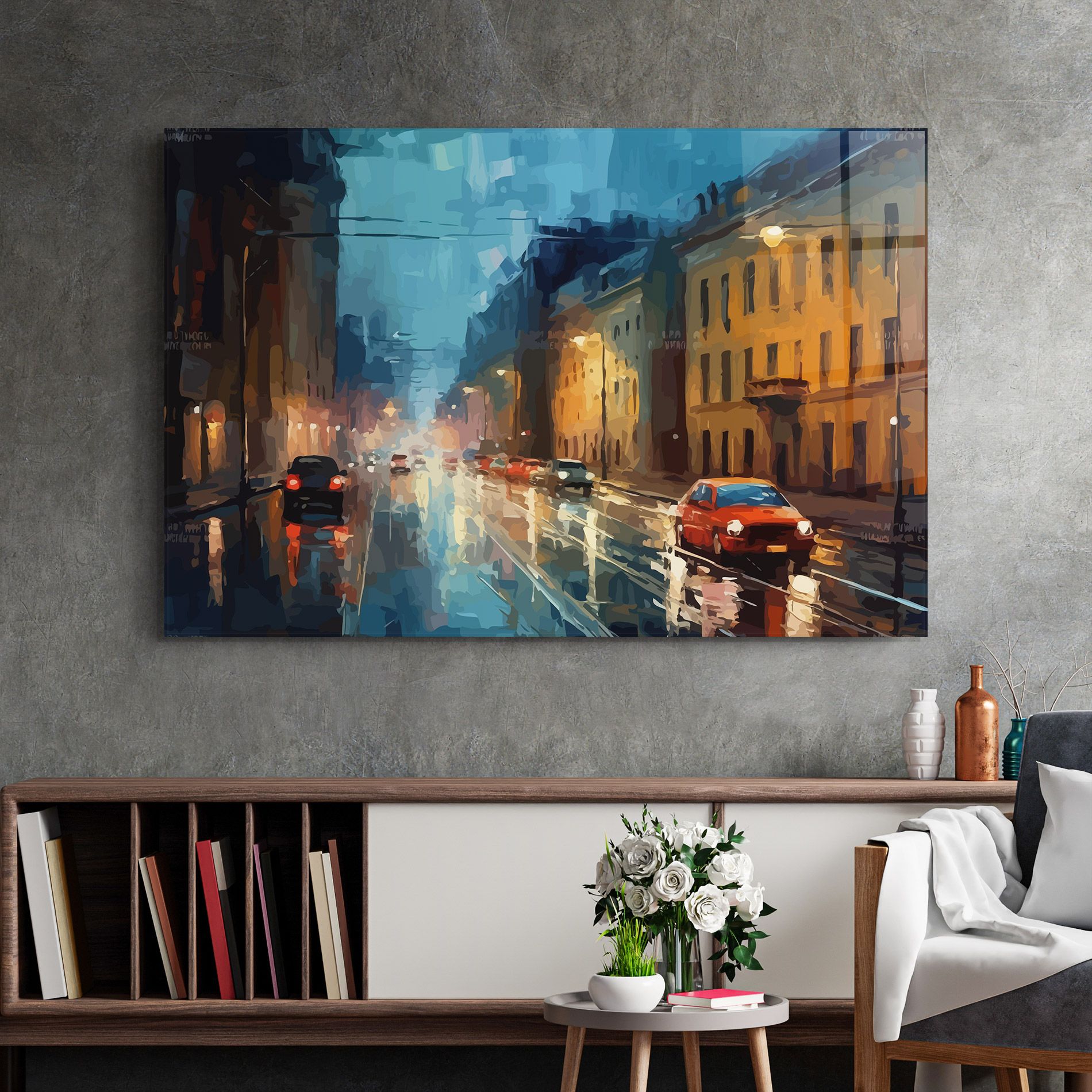 Red Car City Night mockup 2