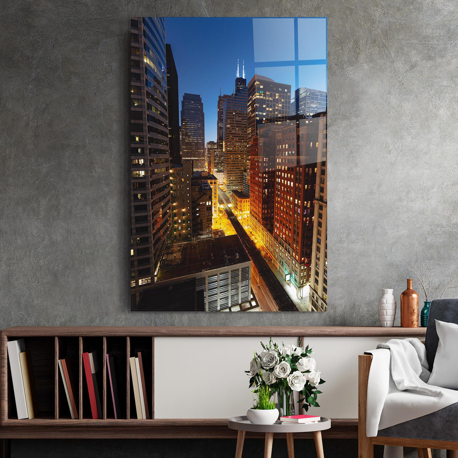 Glasbild Hight City Building mockup 2