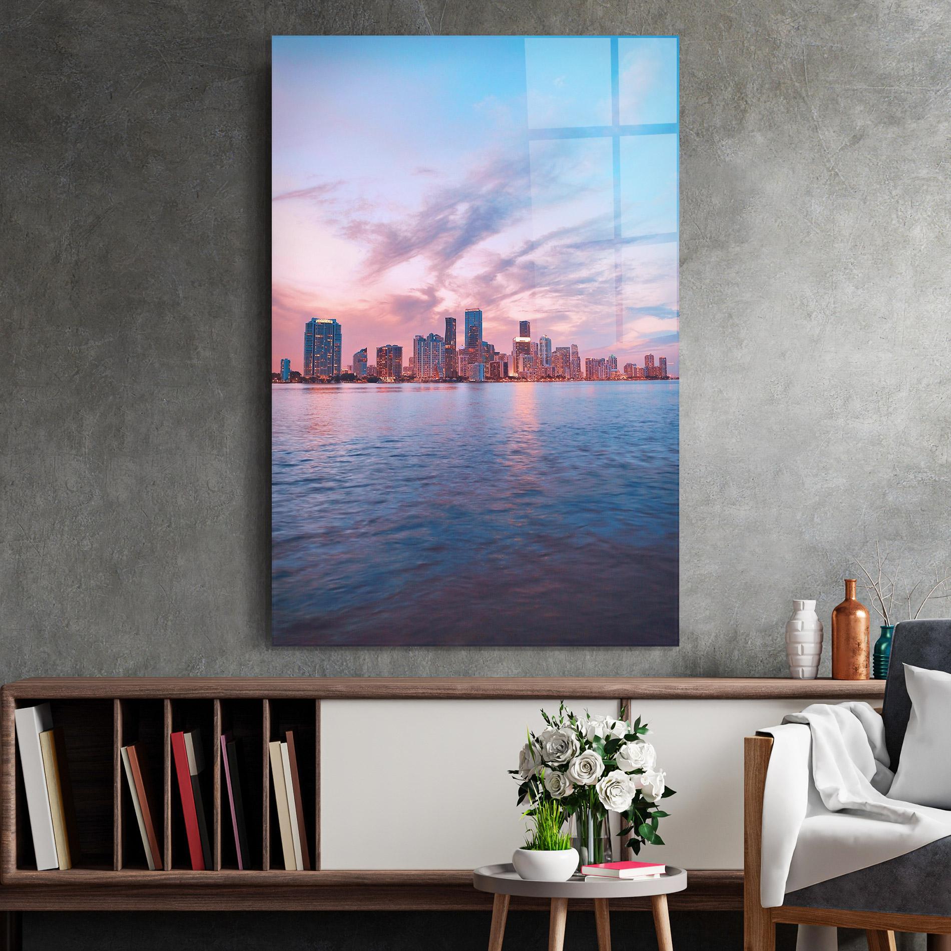 Glasbild Over The Lake mockup 2