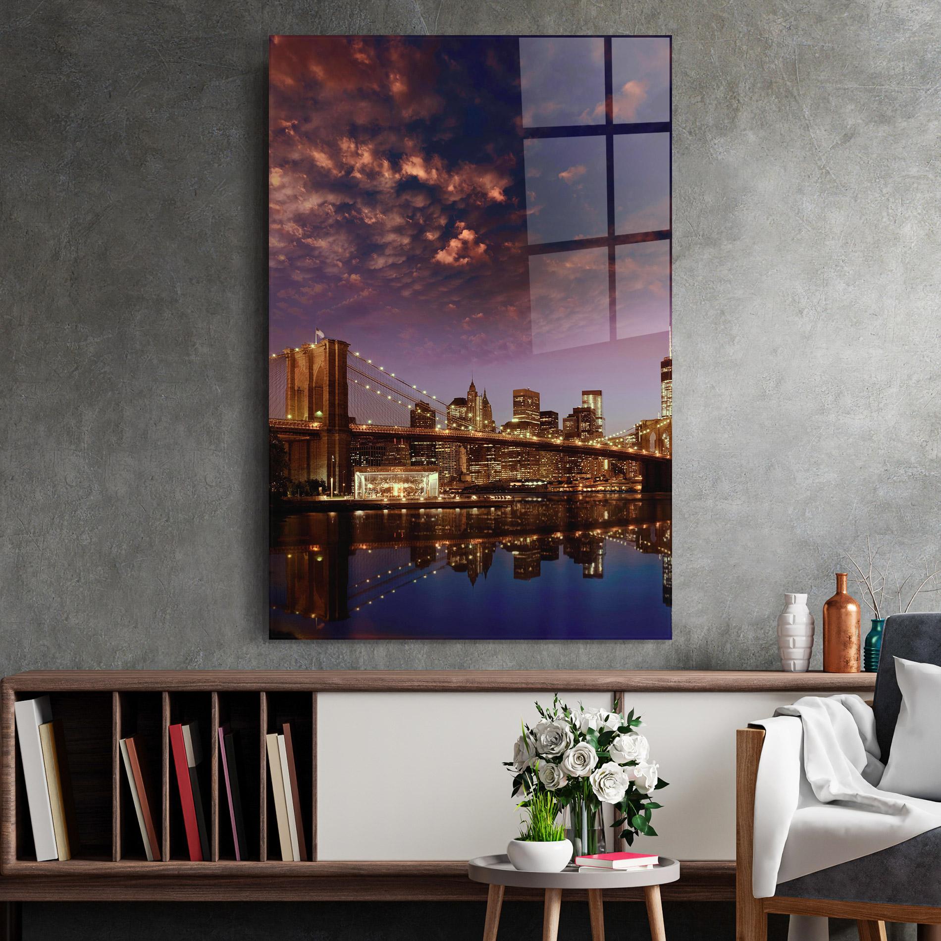 Glasbild Sunset New York mockup 2