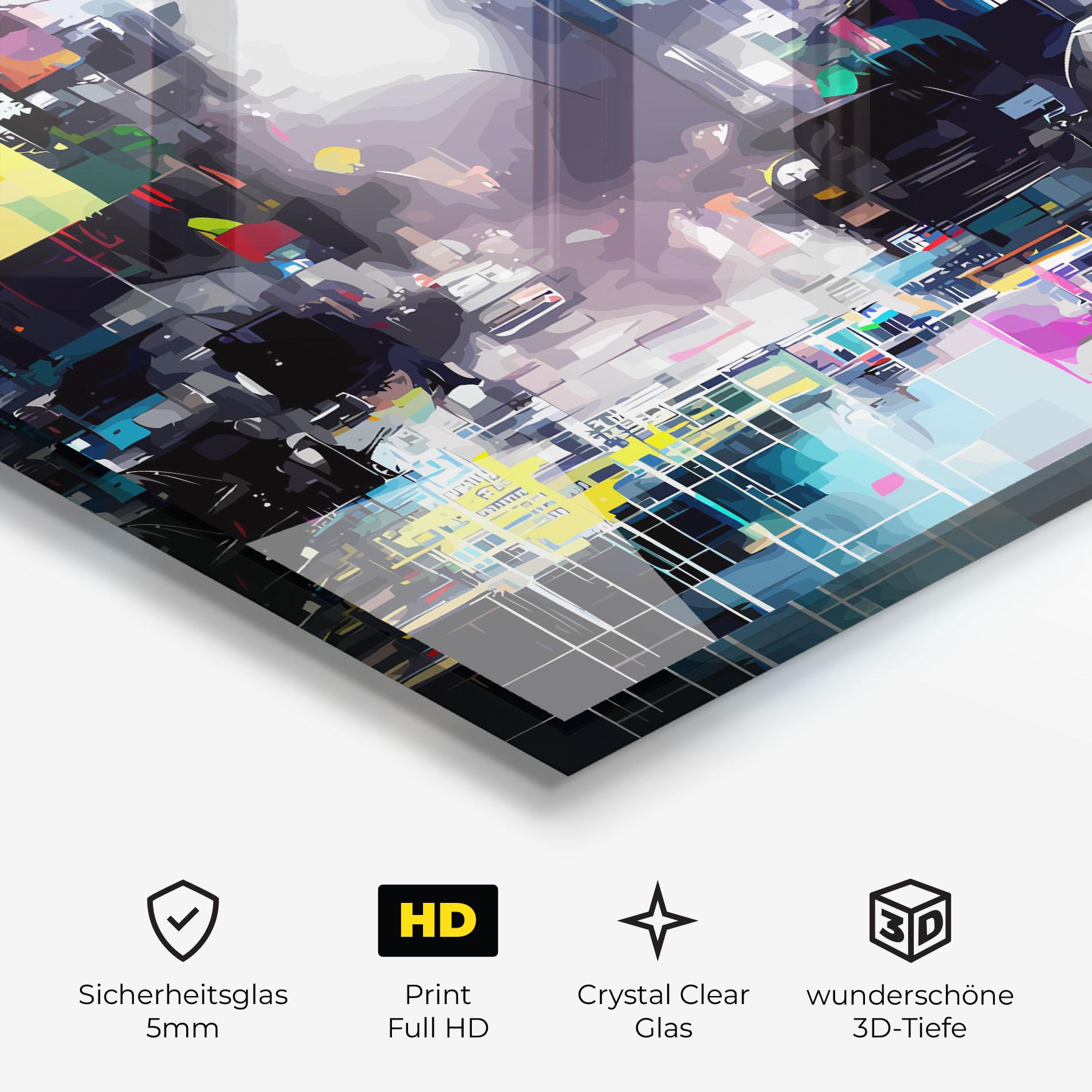 Glasbild Grunge City Street mockup 3