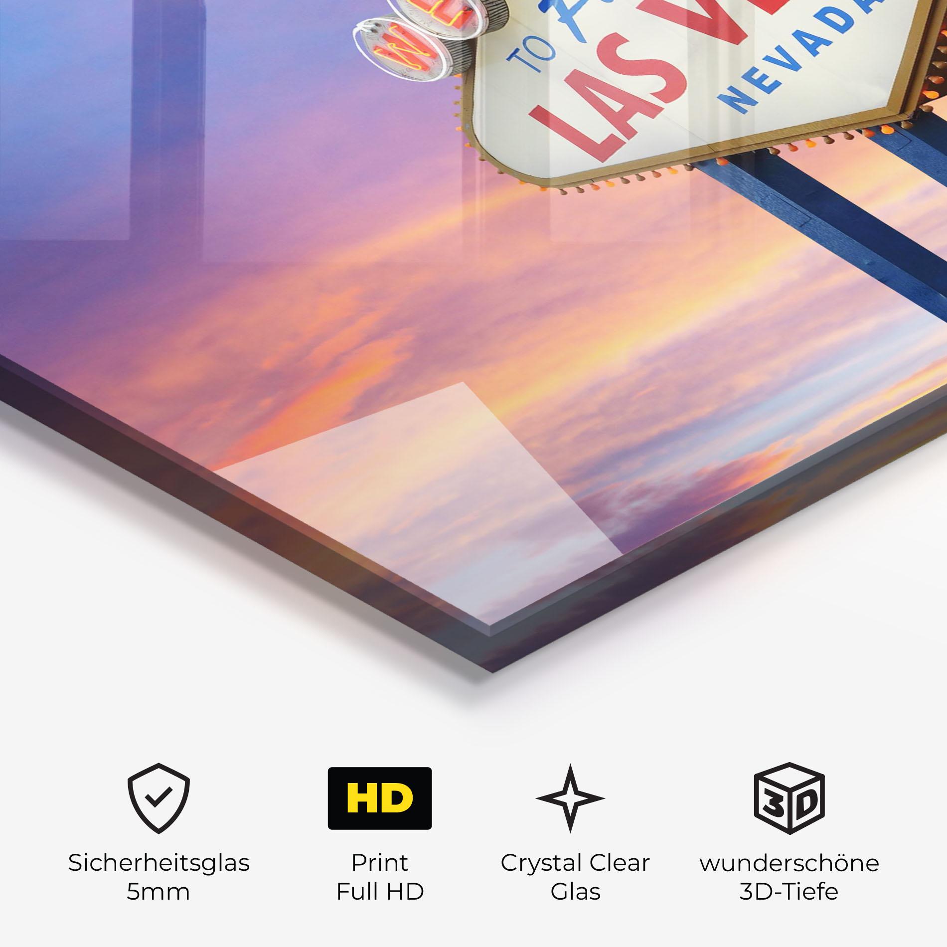 Glasbild Las Vegas Sign mockup 3