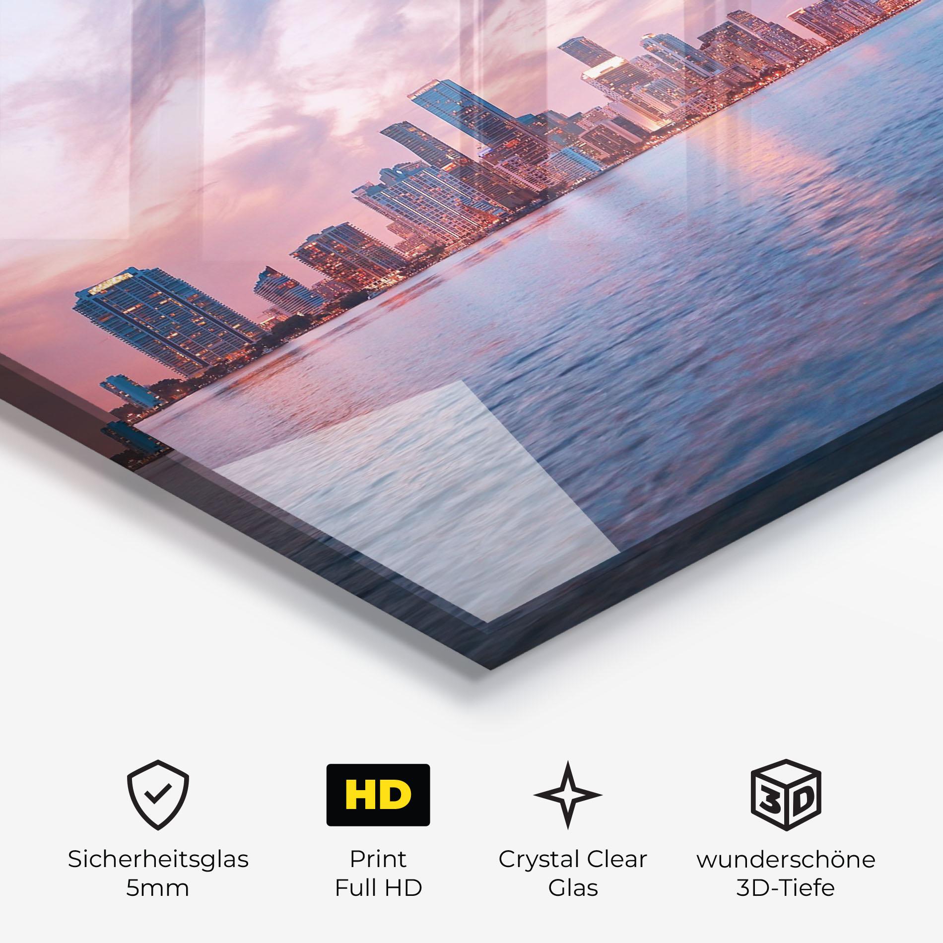 Glasbild Over The Lake mockup 3