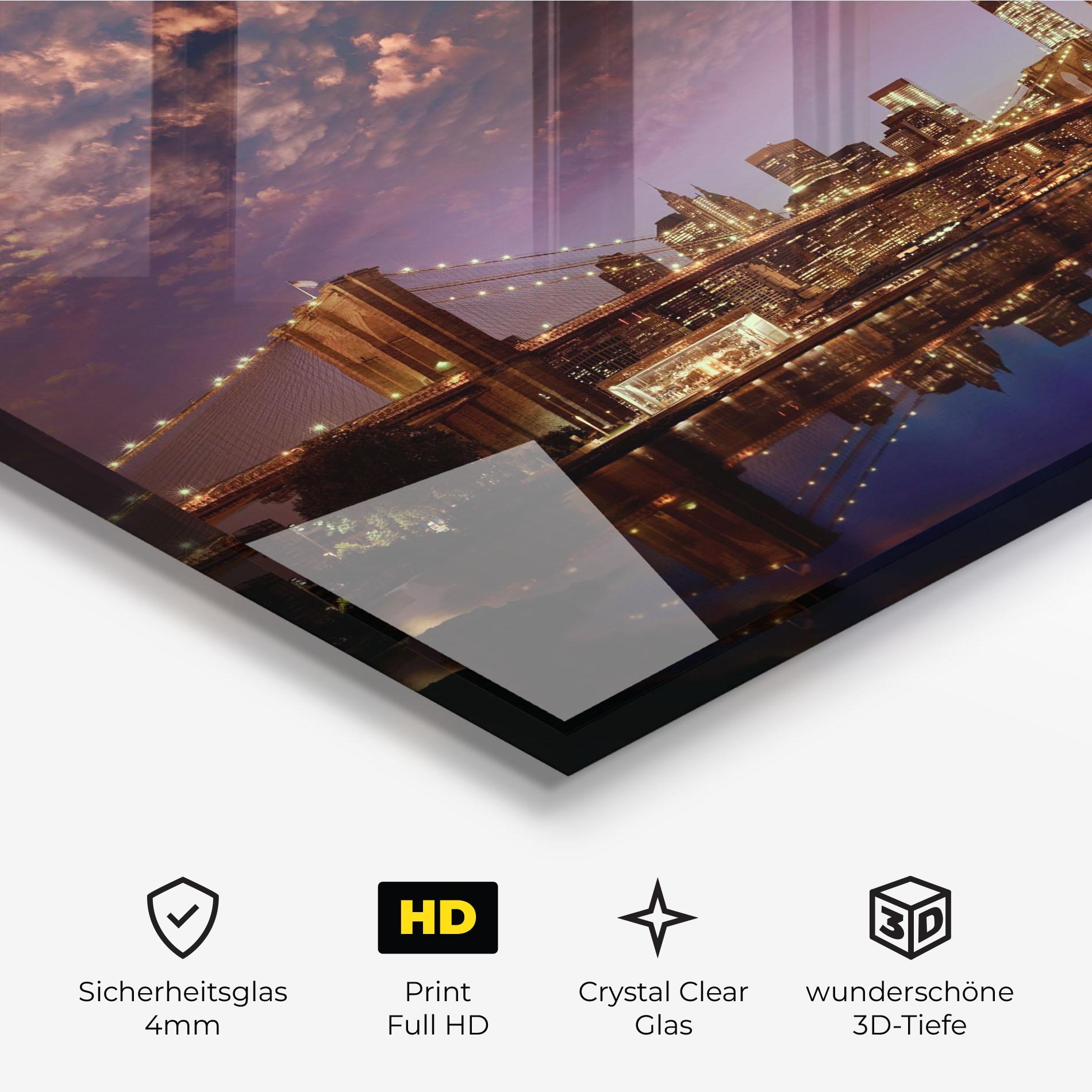 Glasbild Sunset New York mockup 3