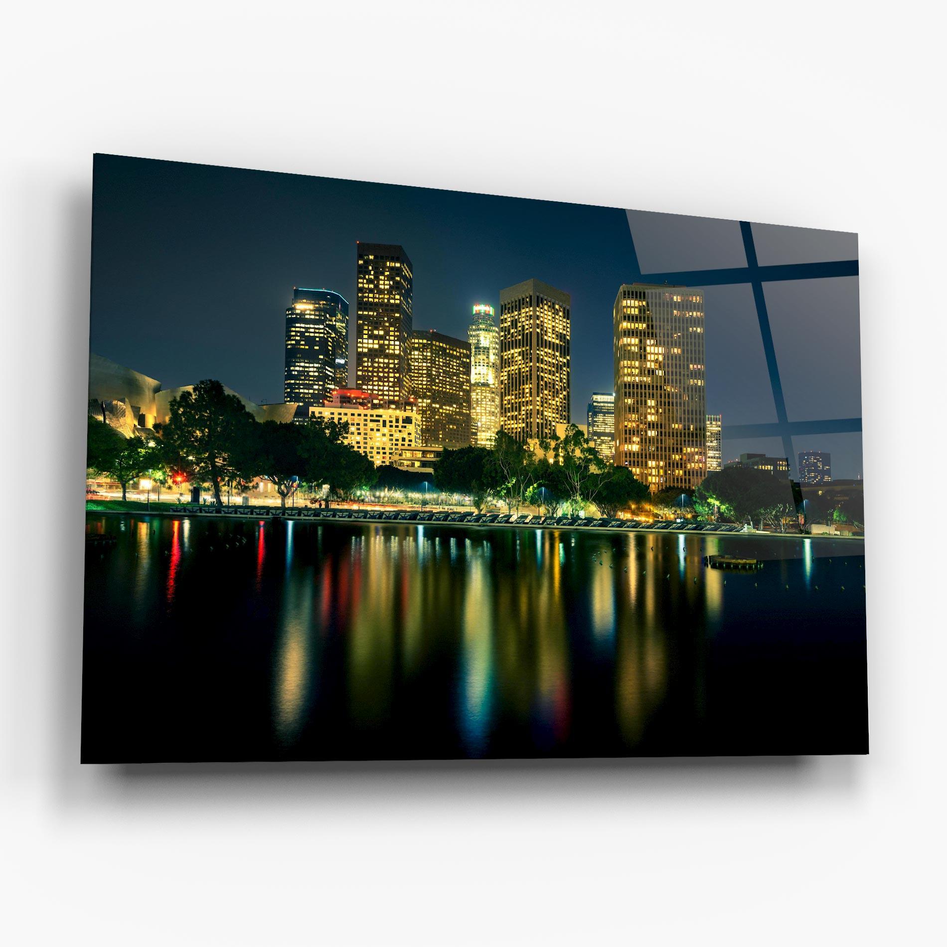 Glasbild Los Angeles Night mockup 6