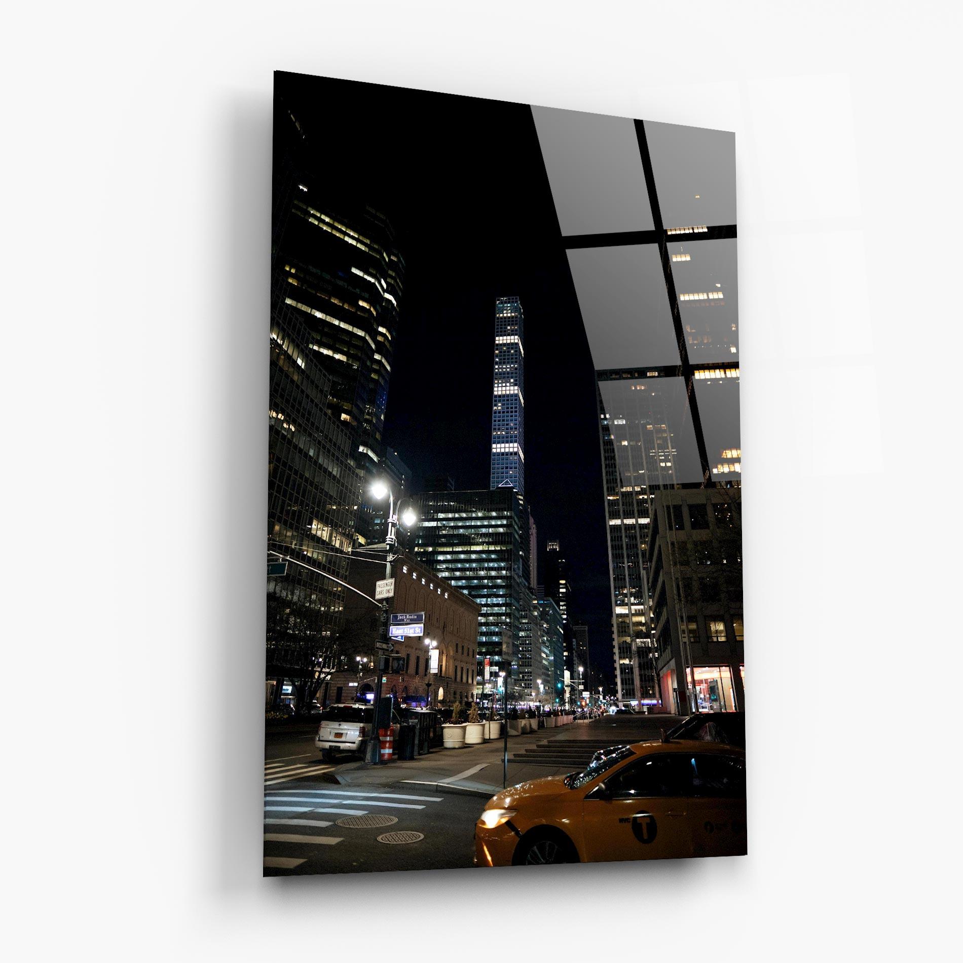 Glasbild Skyline Night Light mockup 6