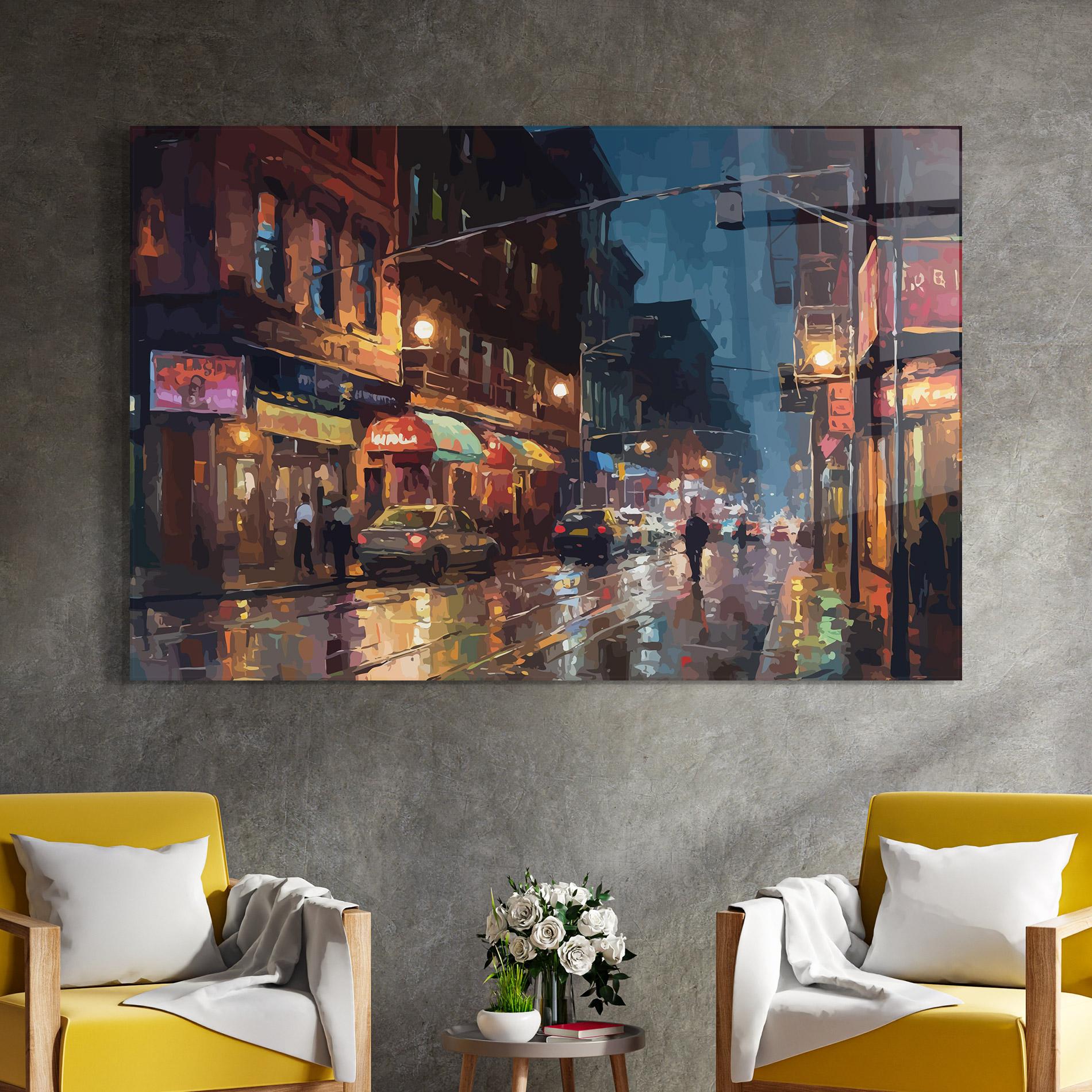 Glasbild City Cars Night mockup 4