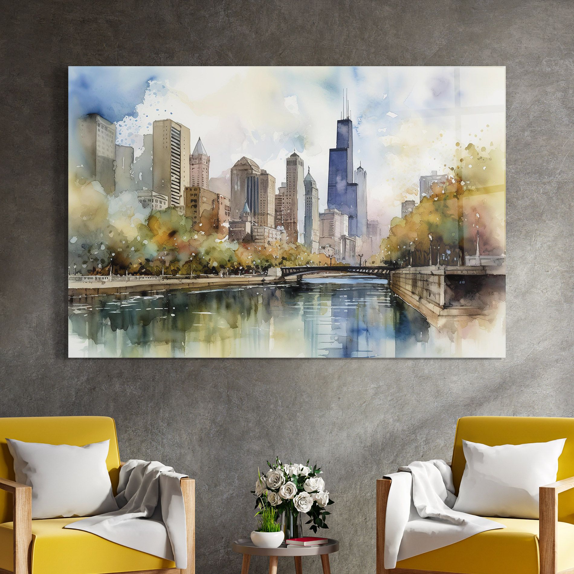City Skyline Painting mockup 4