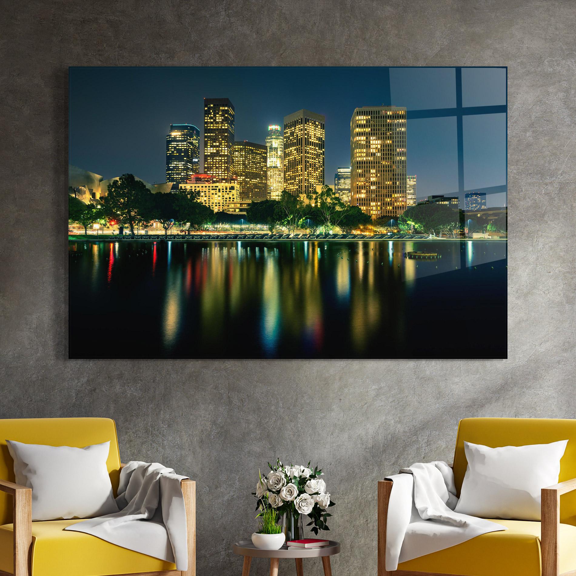 Glasbild Los Angeles Night mockup 4