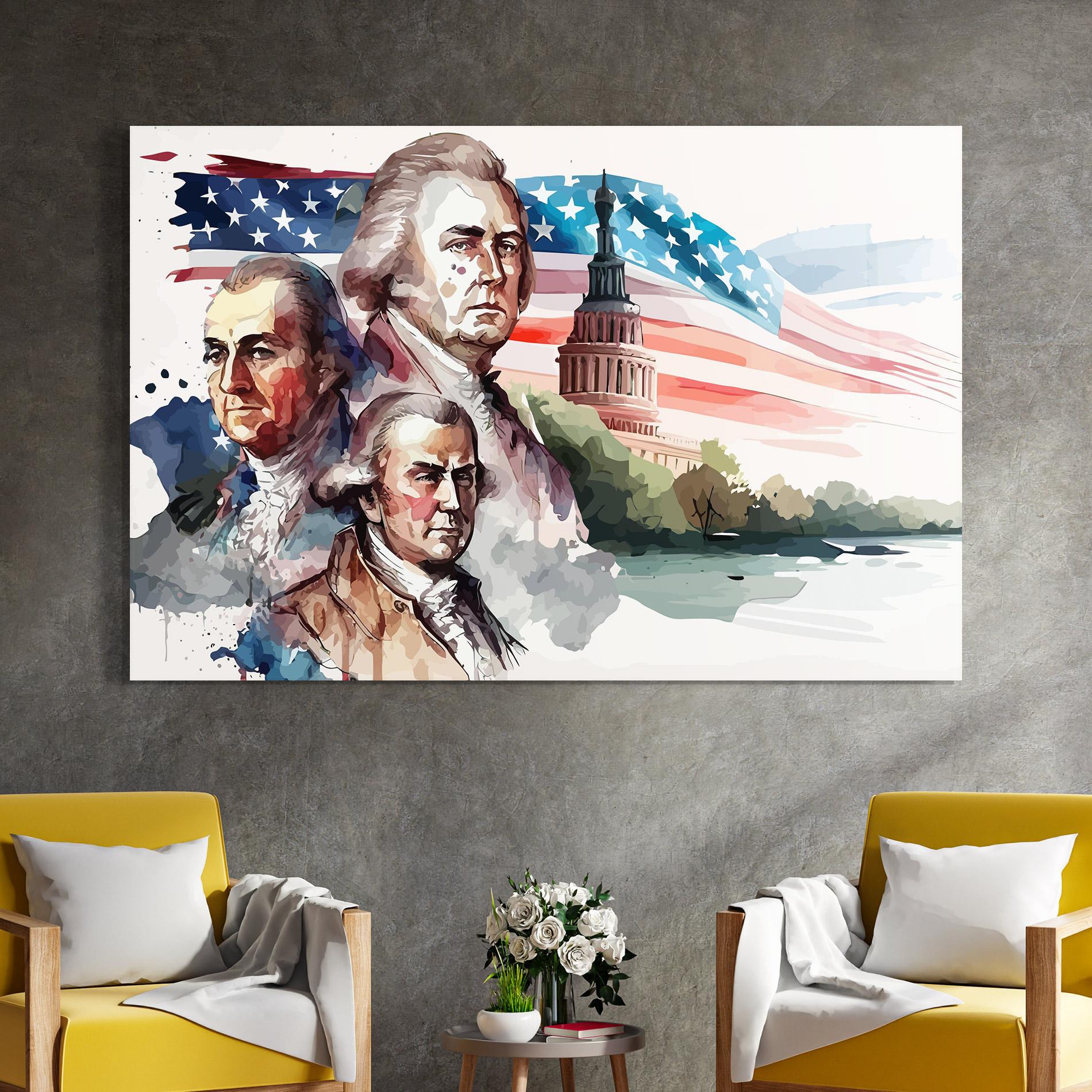 Glasbild Usa Flag Art mockup 4