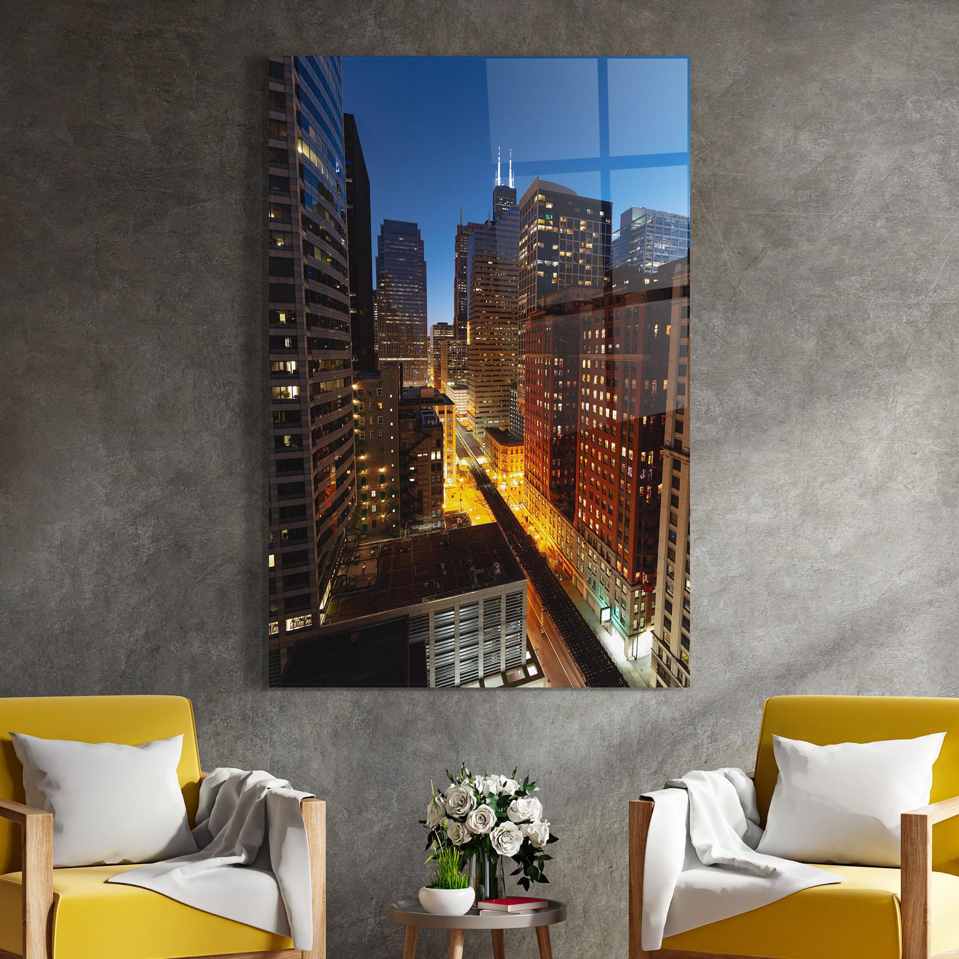 Glasbild Hight City Building mockup 4