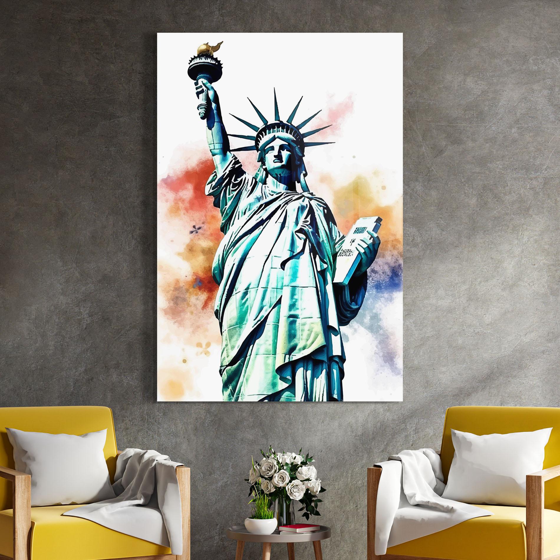 Glasbild Liberty Art mockup 4