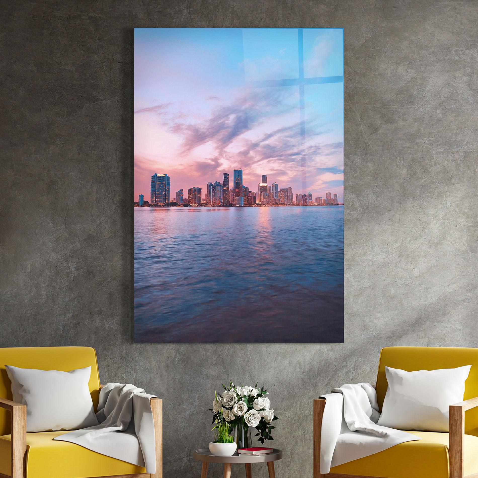 Glasbild Over The Lake mockup 4