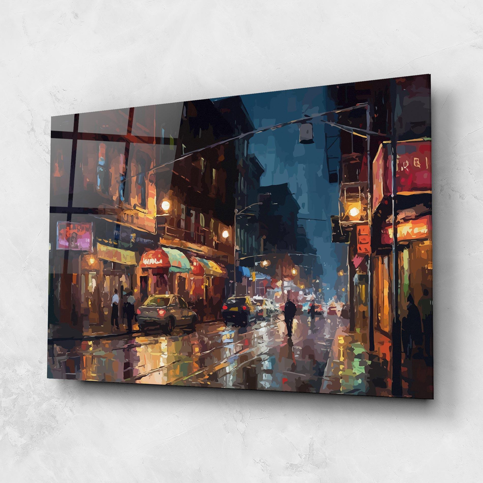 Glasbild City Cars Night mockup 1