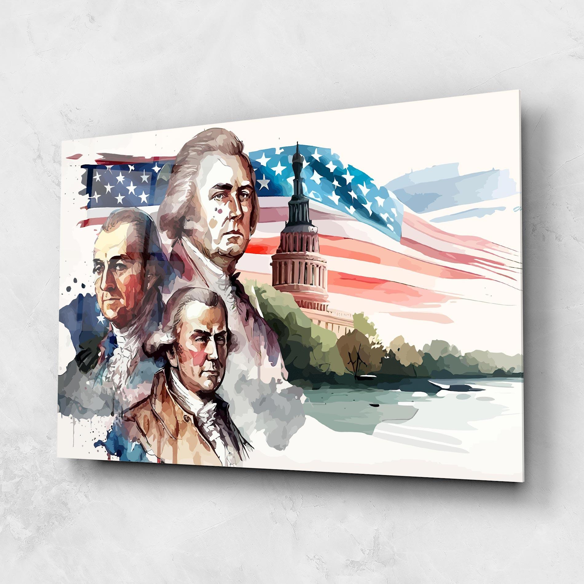 Glasbild Usa Flag Art mockup 1