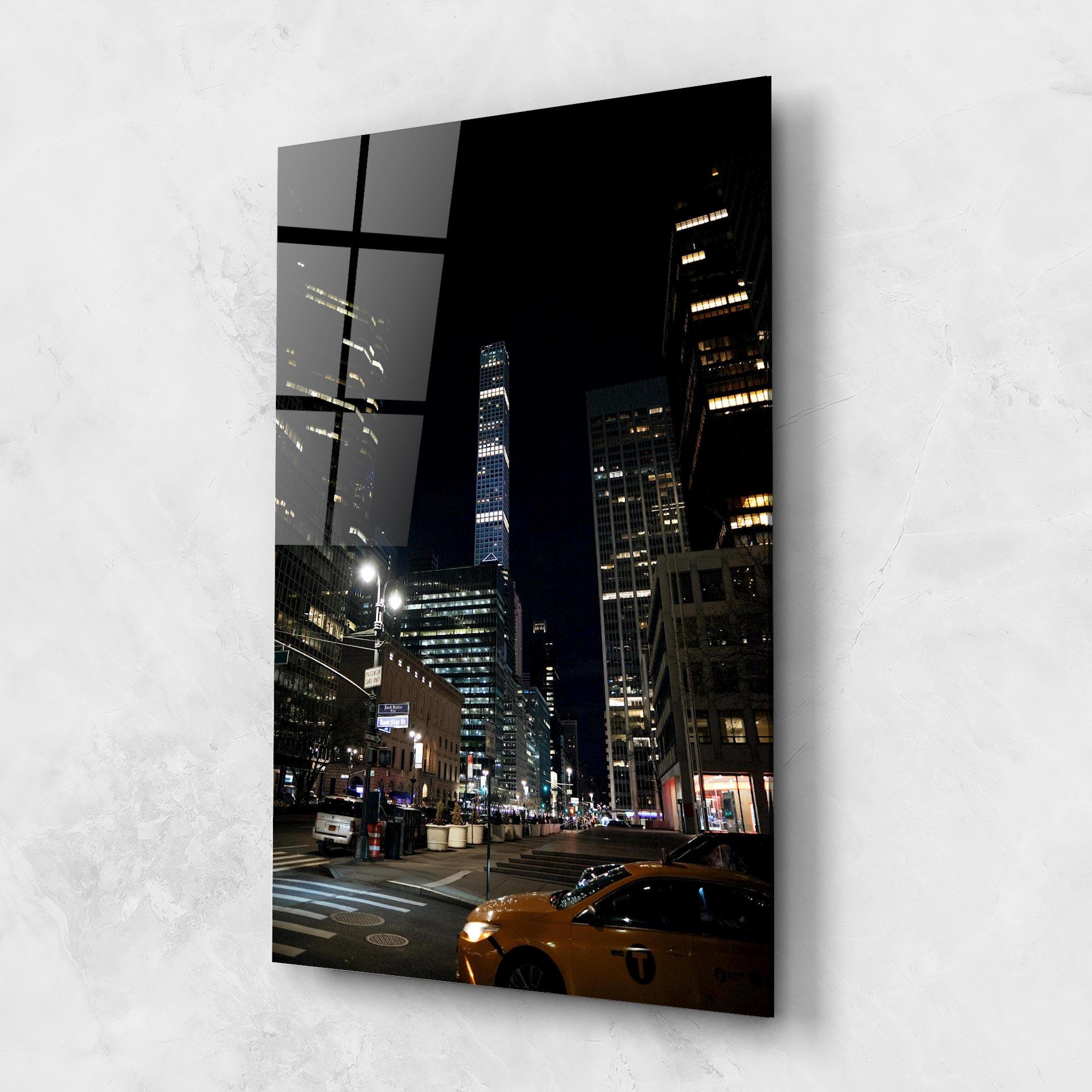 Glasbild Skyline Night Light mockup 1