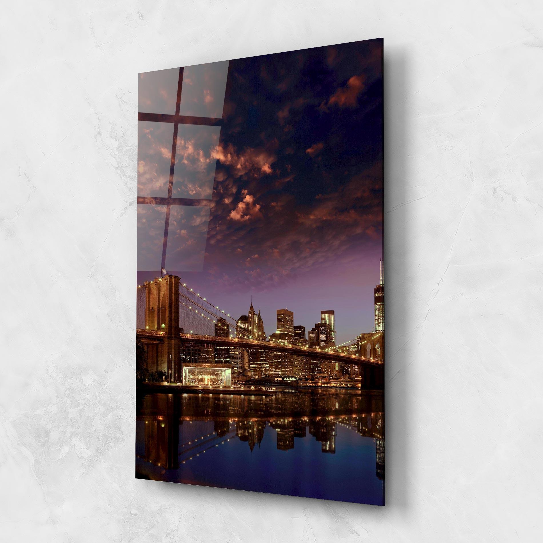Glasbild Sunset New York mockup 1