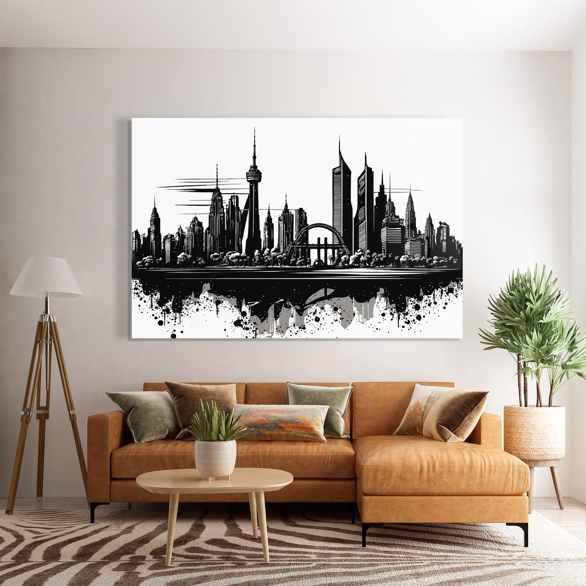 Glasbild Black Ink City mockup 7