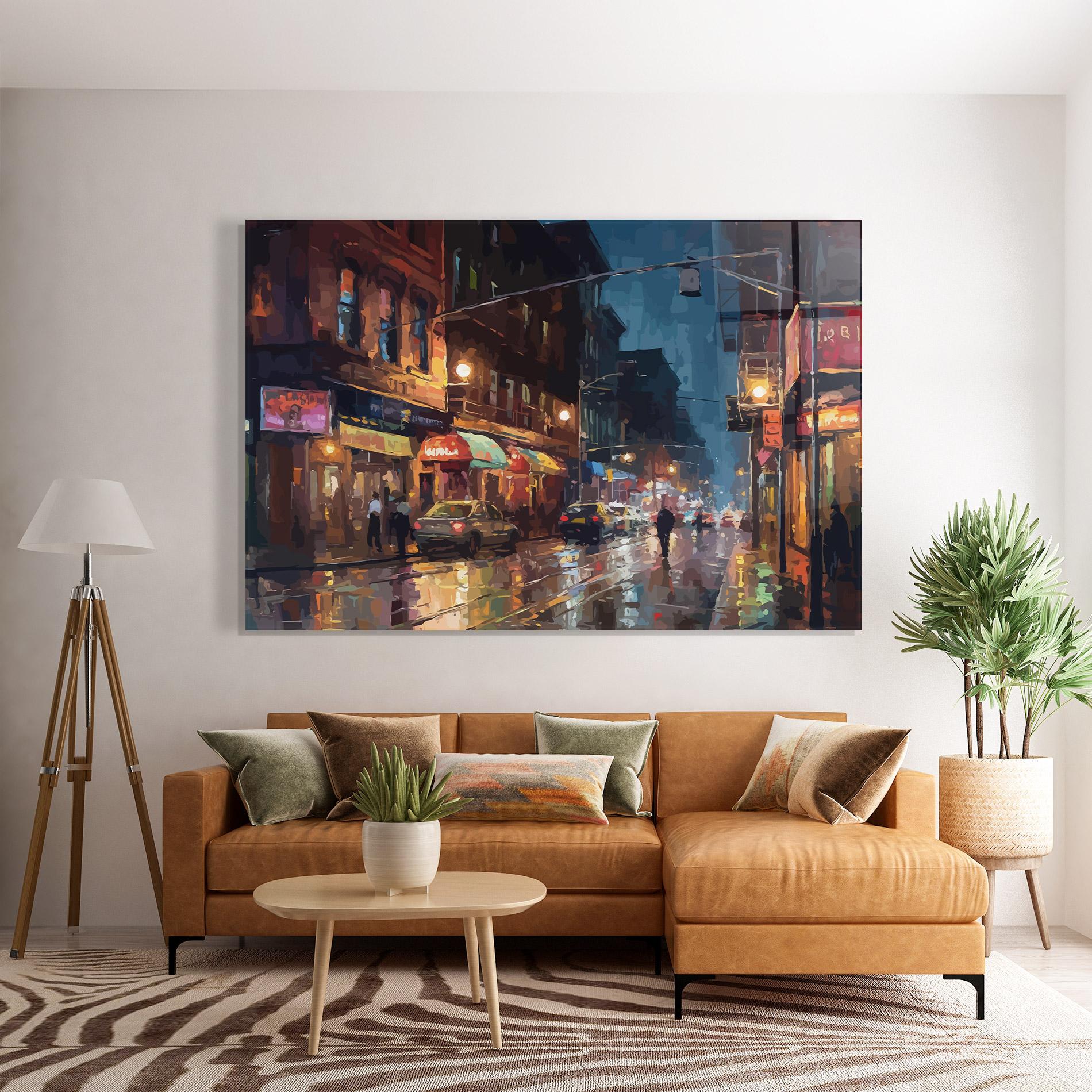 Glasbild City Cars Night mockup 7