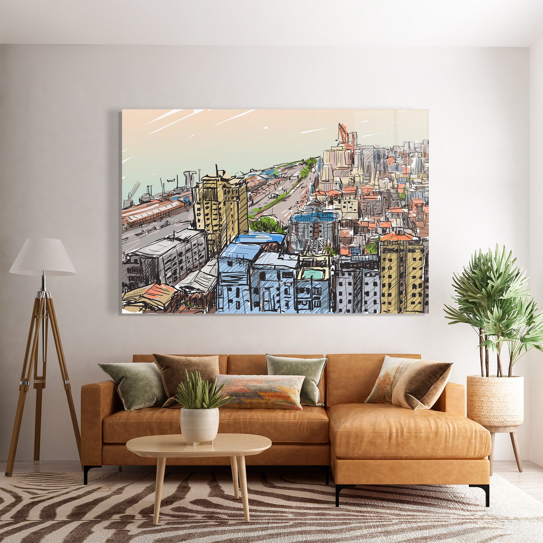 Colorful City Drawing mockup 7