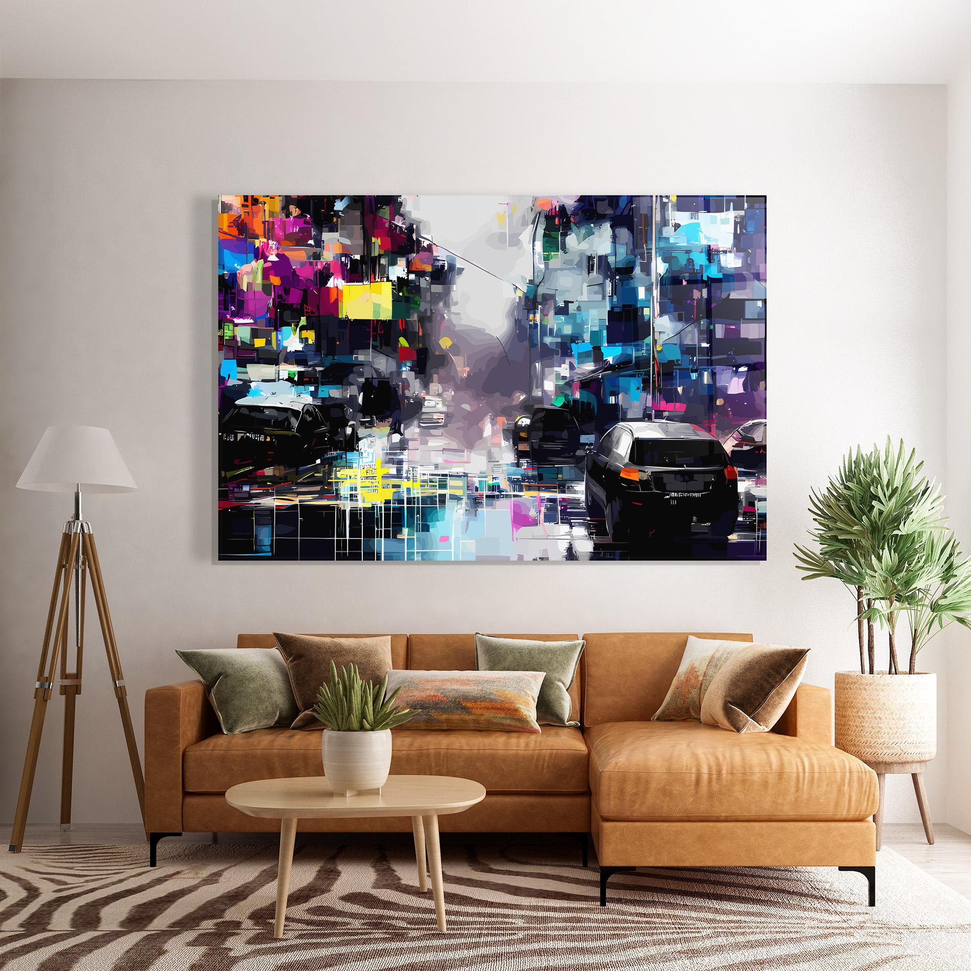 Glasbild Grunge City Street mockup 7