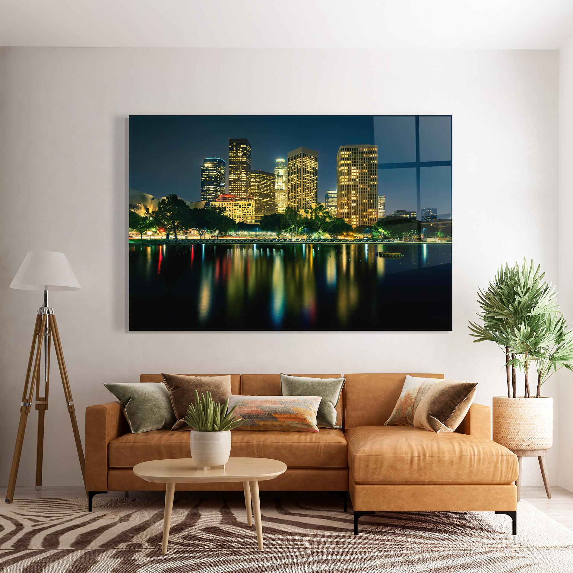 Glasbild Los Angeles Night mockup 7