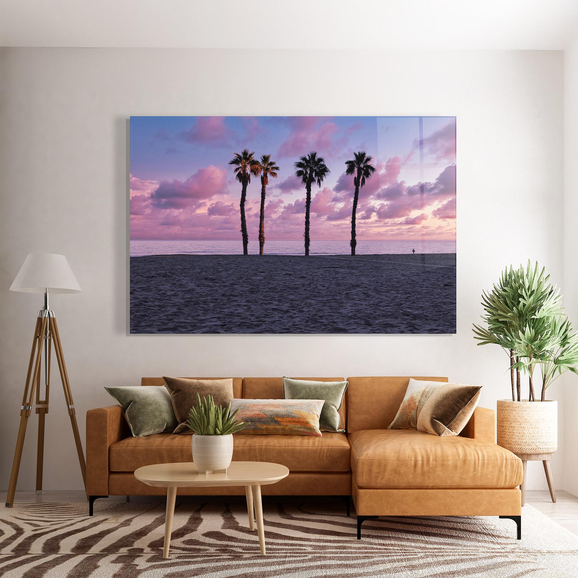 Glasbild Palm Trees Beach mockup 7