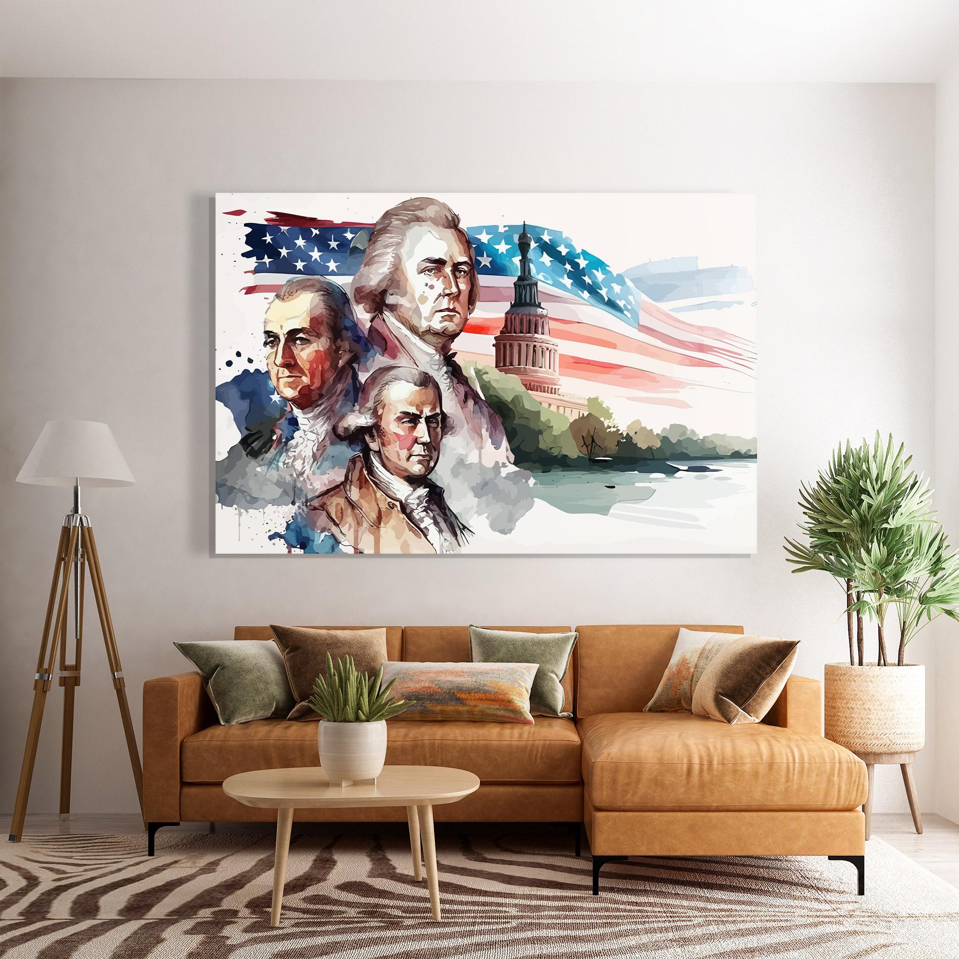 Glasbild Usa Flag Art mockup 7