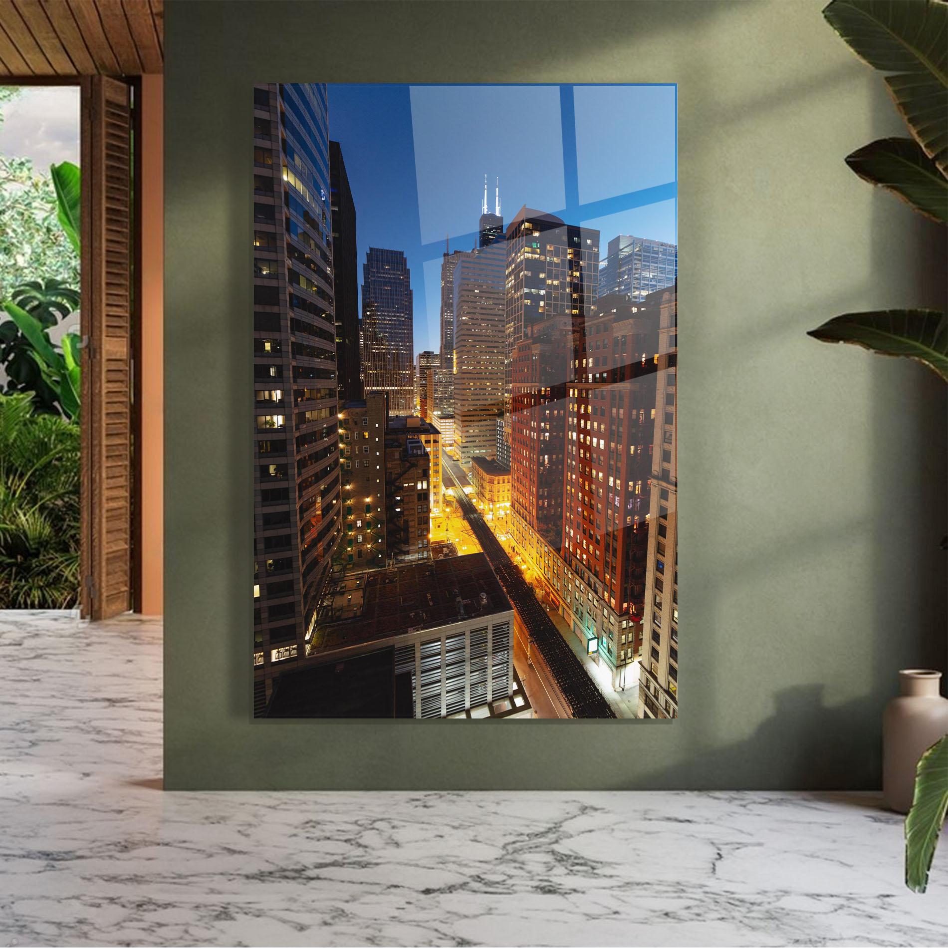 Glasbild Hight City Building mockup 7