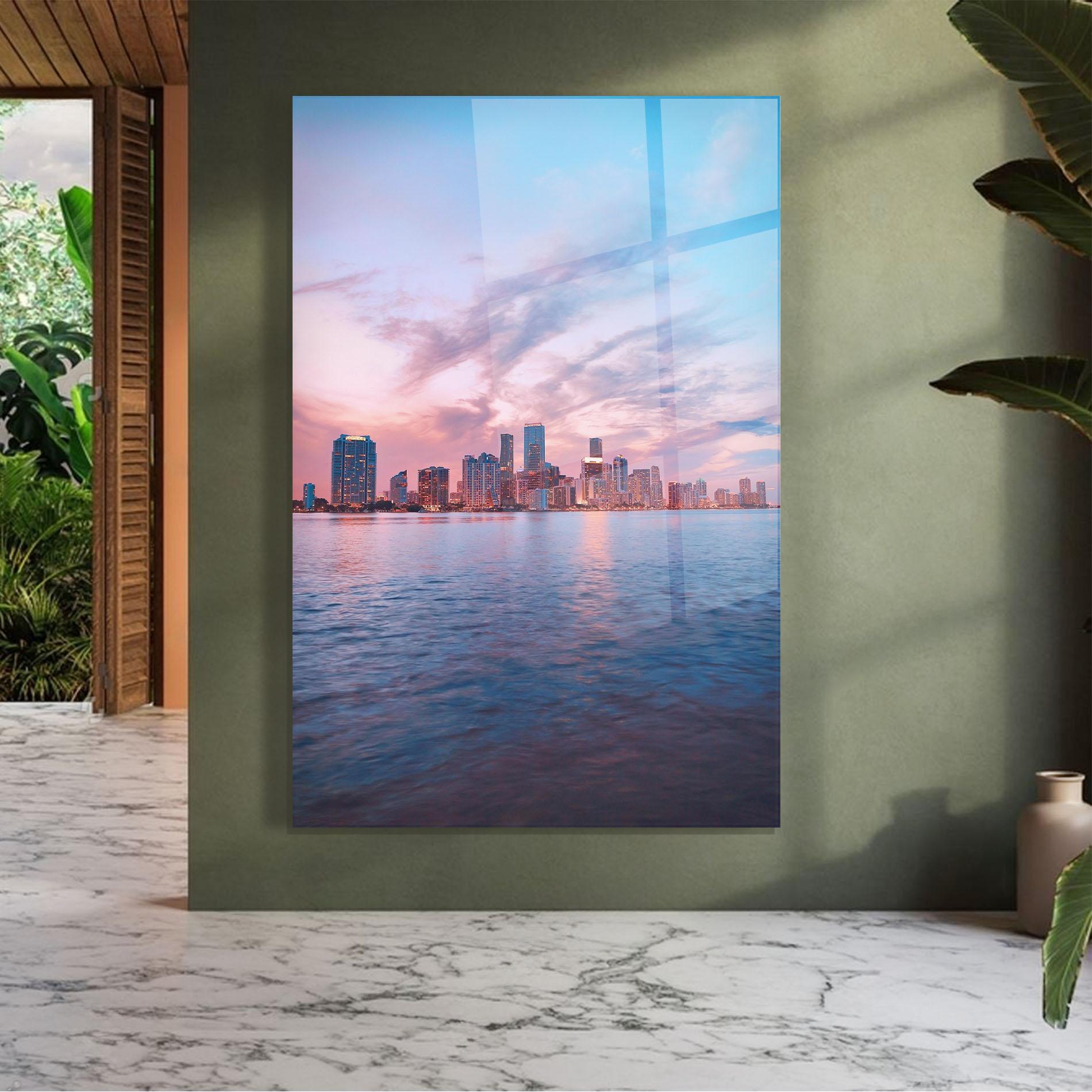 Glasbild Over The Lake mockup 7