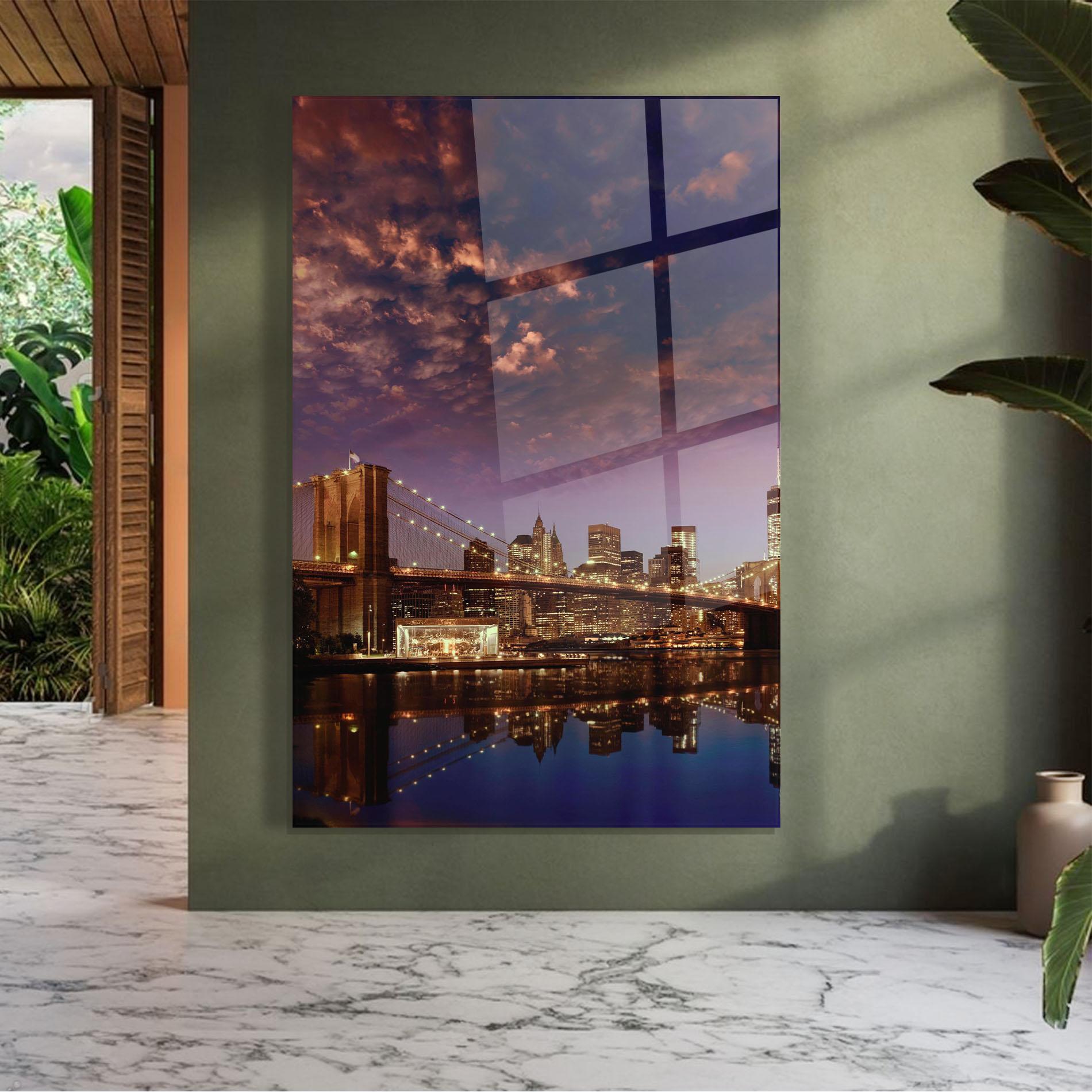 Glasbild Sunset New York mockup 7