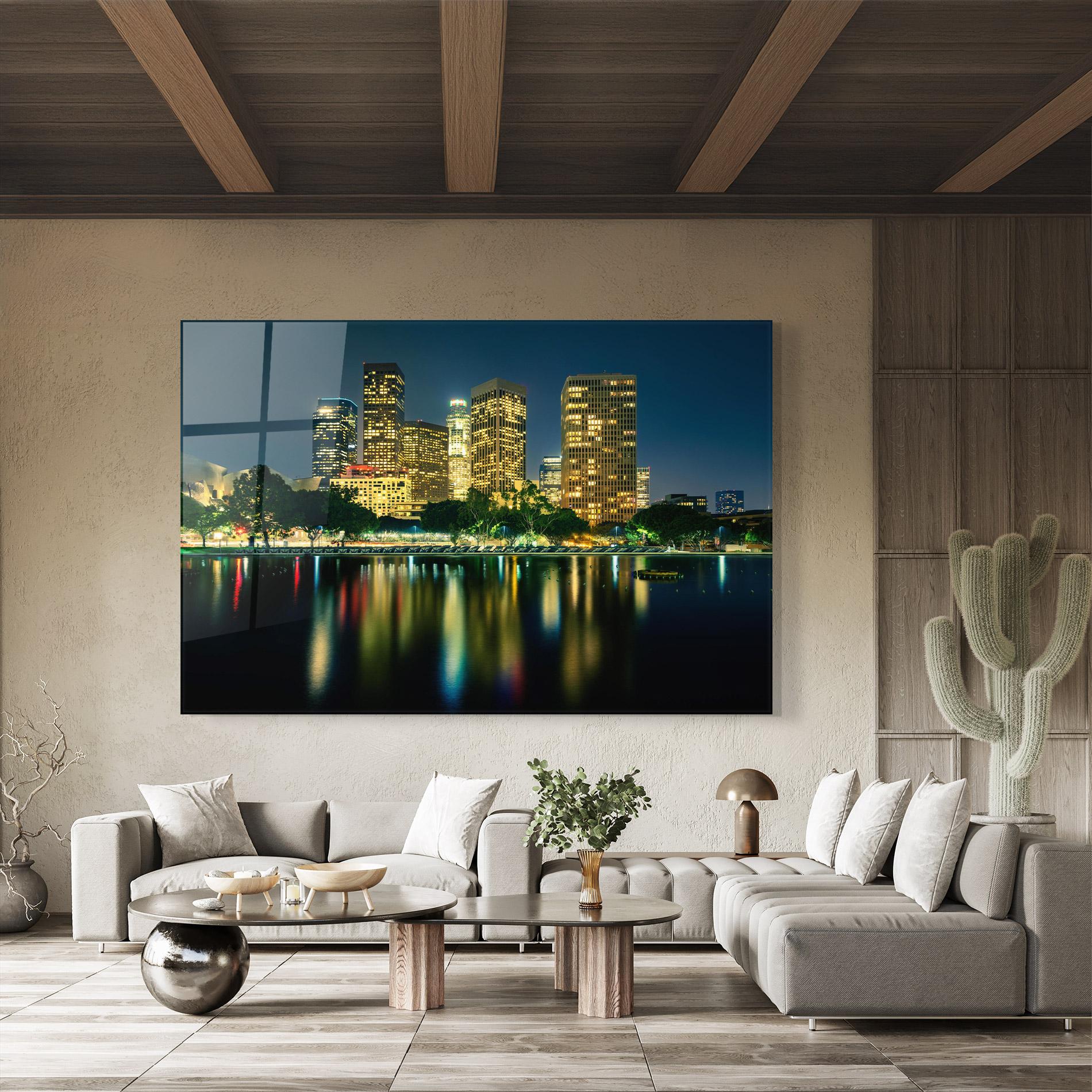 Glasbild Los Angeles Night mockup 8