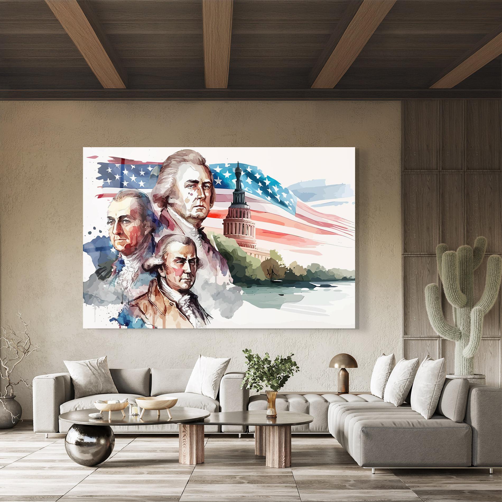 Glasbild Usa Flag Art mockup 8