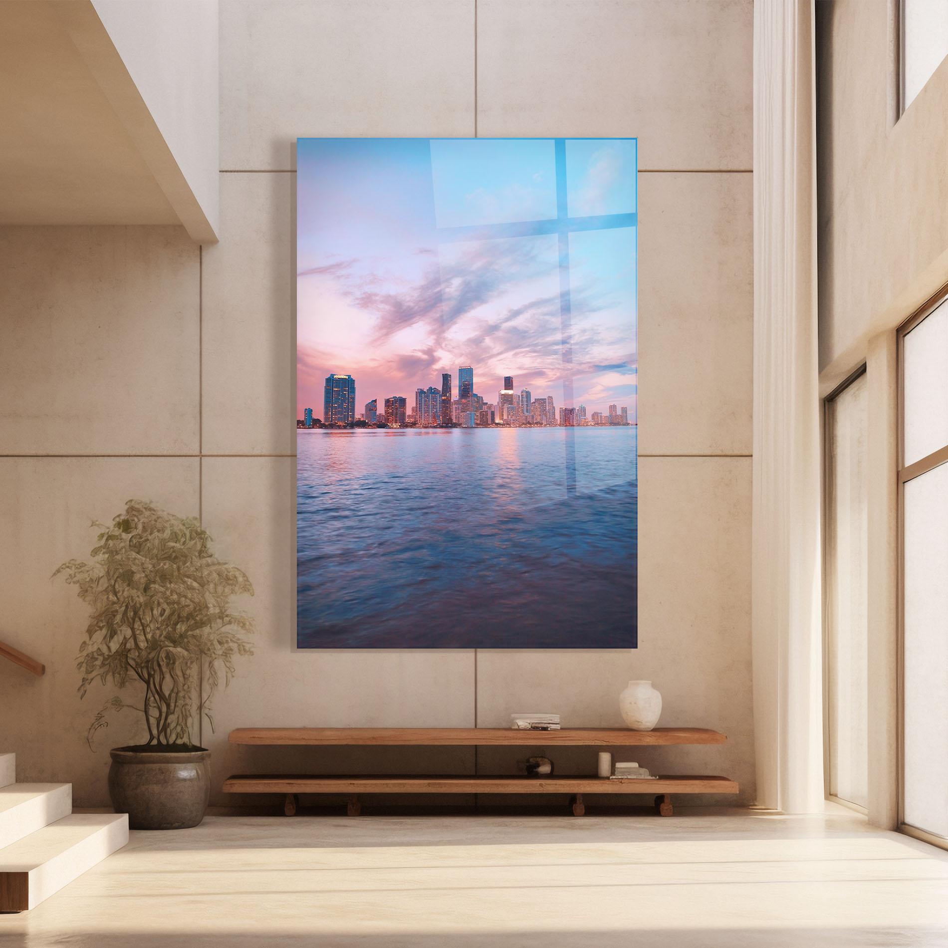 Glasbild Over The Lake mockup 8