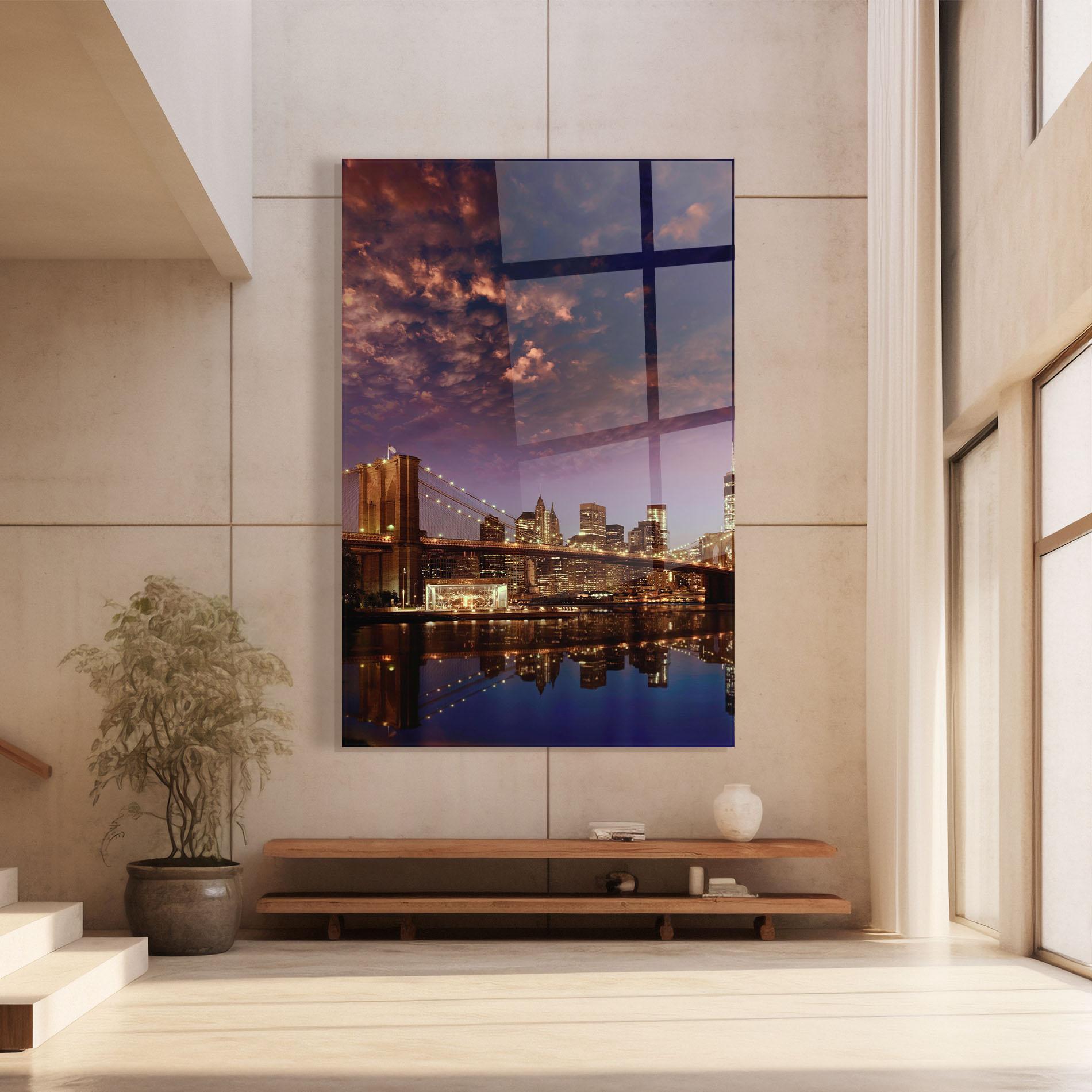Glasbild Sunset New York mockup 8