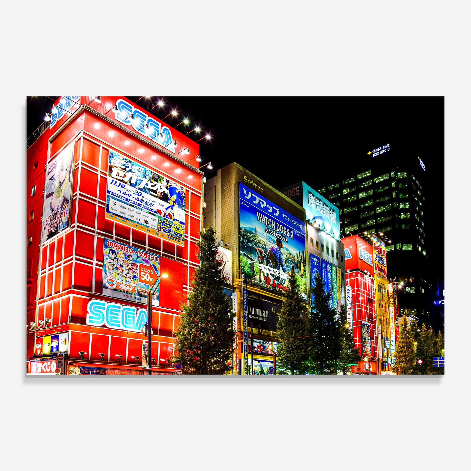 Glasbild Akihabara Night mockup 0