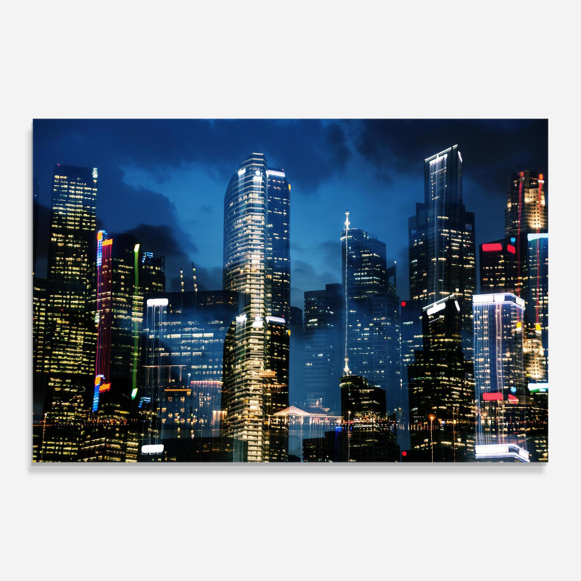 Glasbild Singapore Night mockup 0
