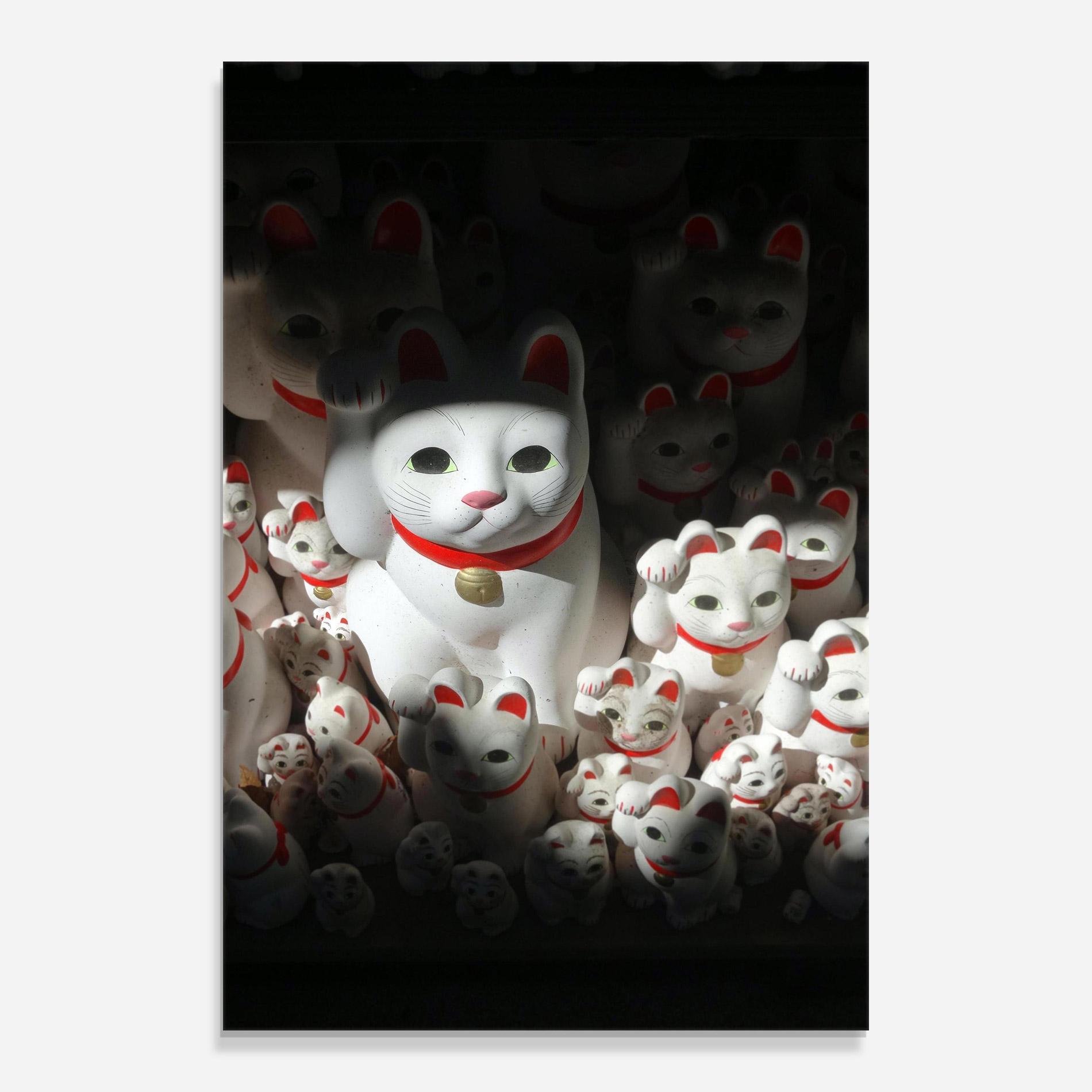 Glasbild White Lucky Cats mockup 0
