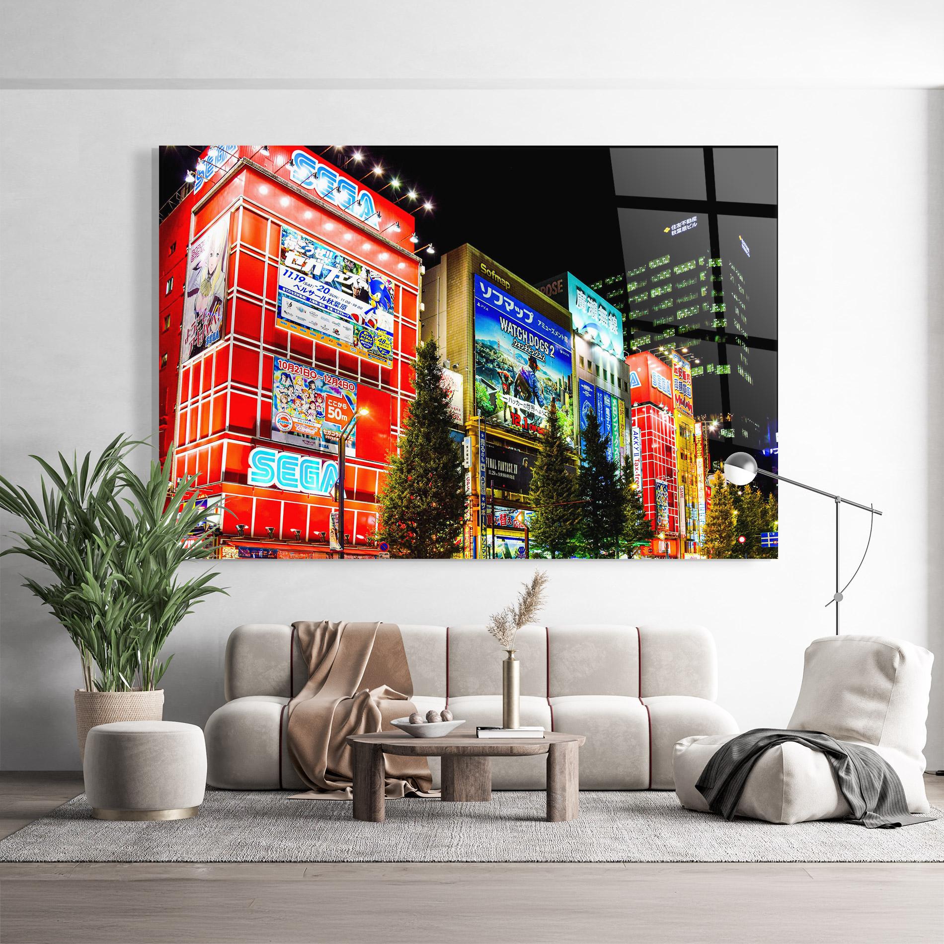 Glasbild Akihabara Night mockup 9