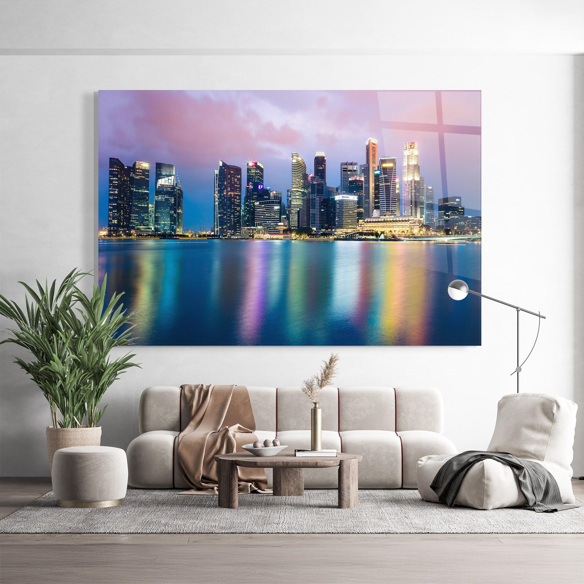 Glasbild Hong Kong Skyline mockup 9