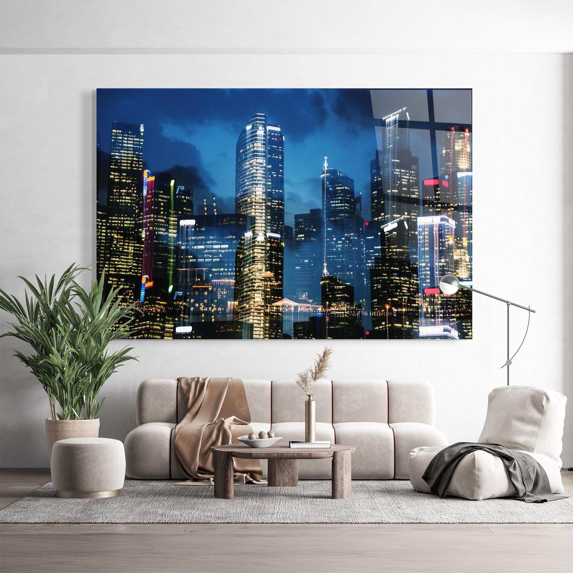 Glasbild Singapore Night mockup 9