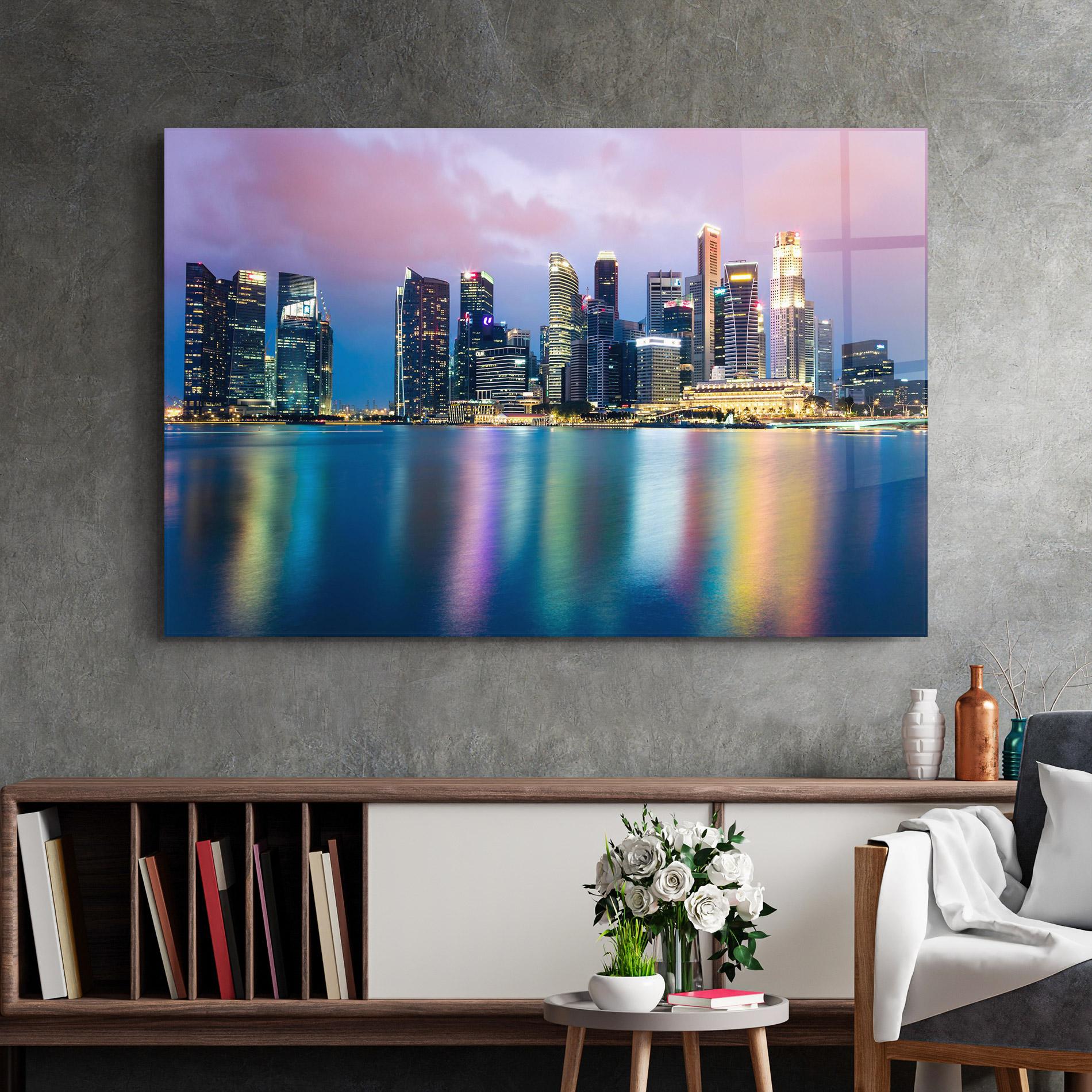 Glasbild Hong Kong Skyline mockup 2